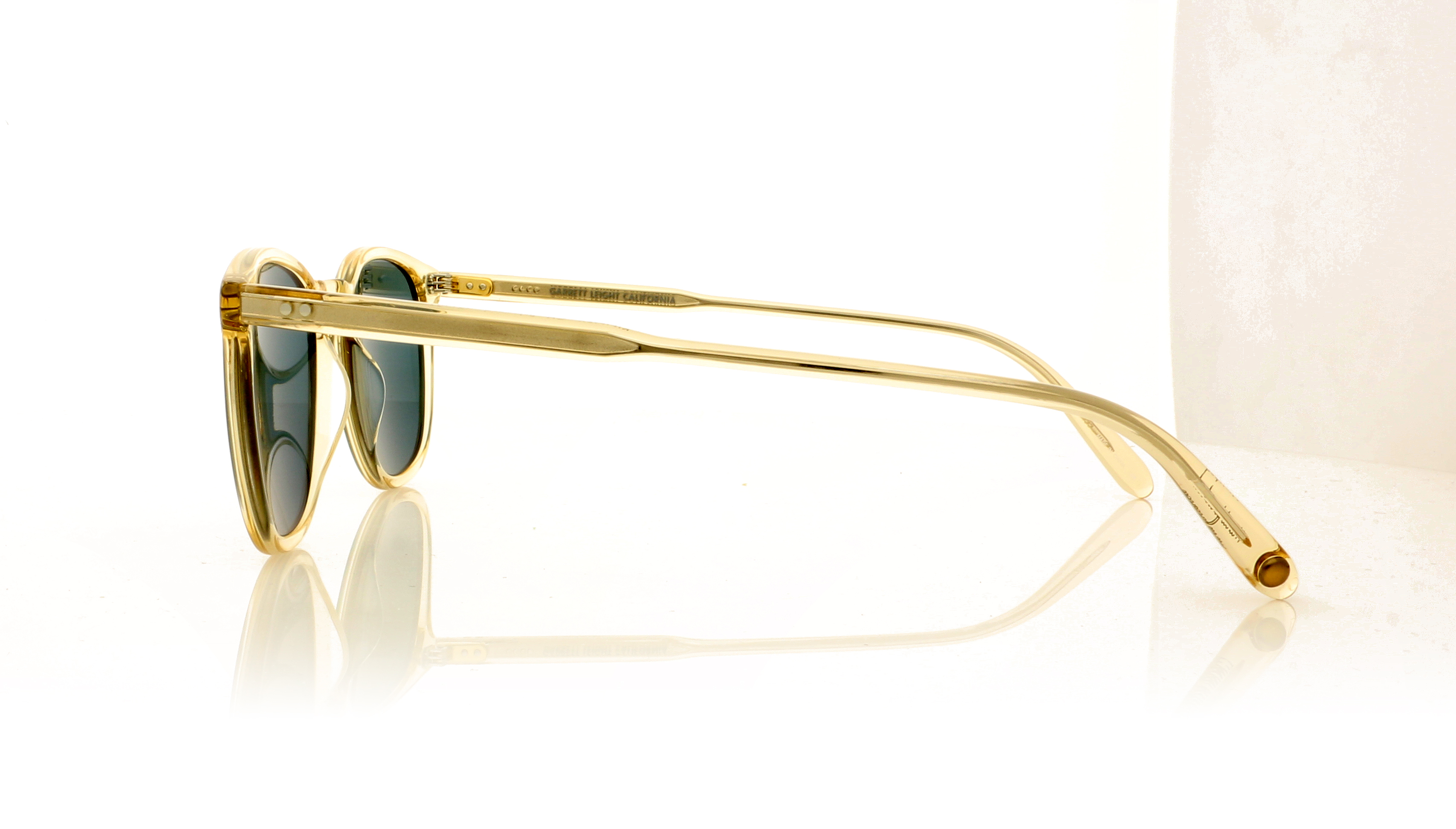 Garrett Leight Kinney 2007 Champagne/ Blue Smoke Polarized Lenses CH/BS-PLR Sunglasses