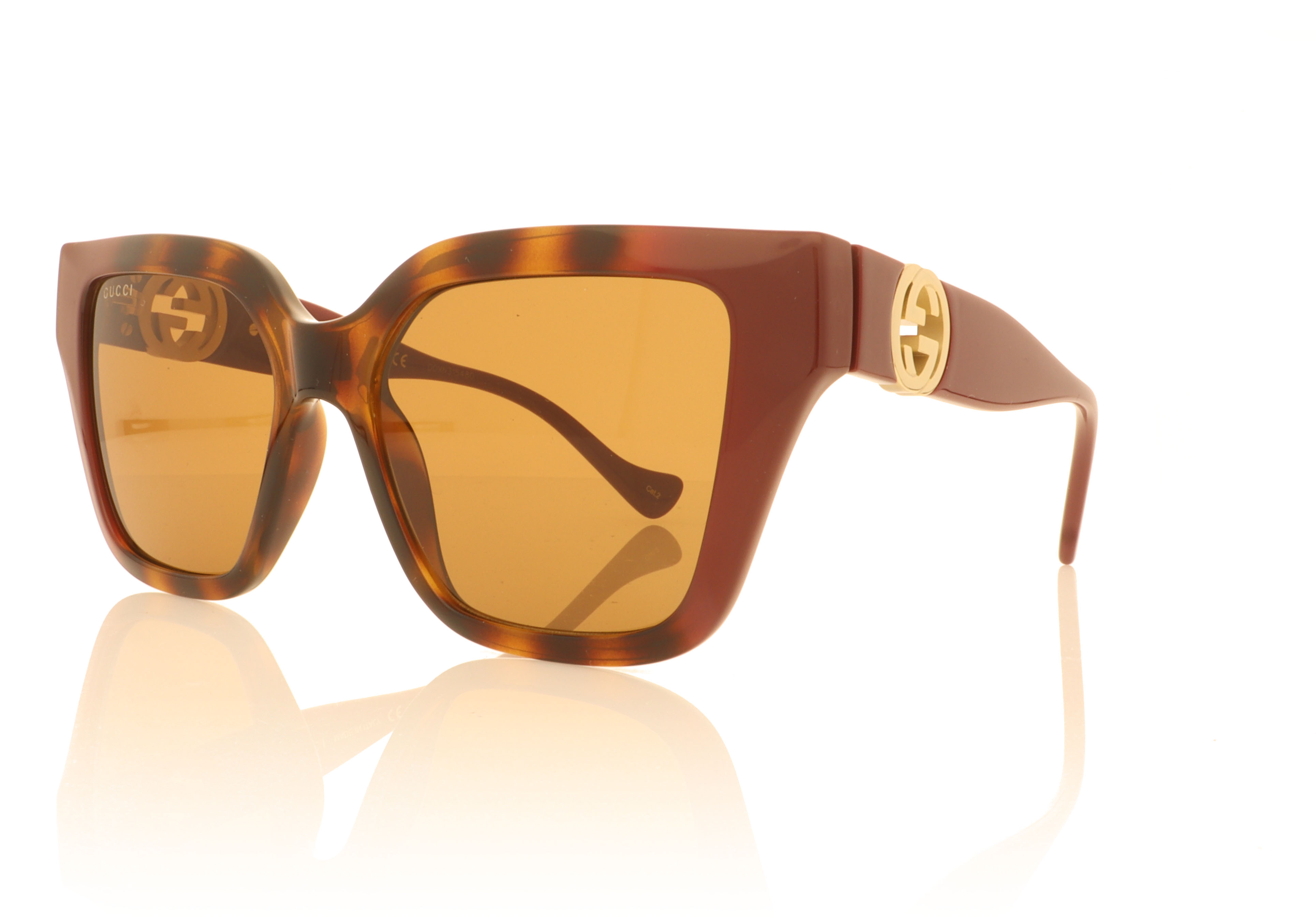Gucci GG1023S Havana Burgundy 009 Sunglasses