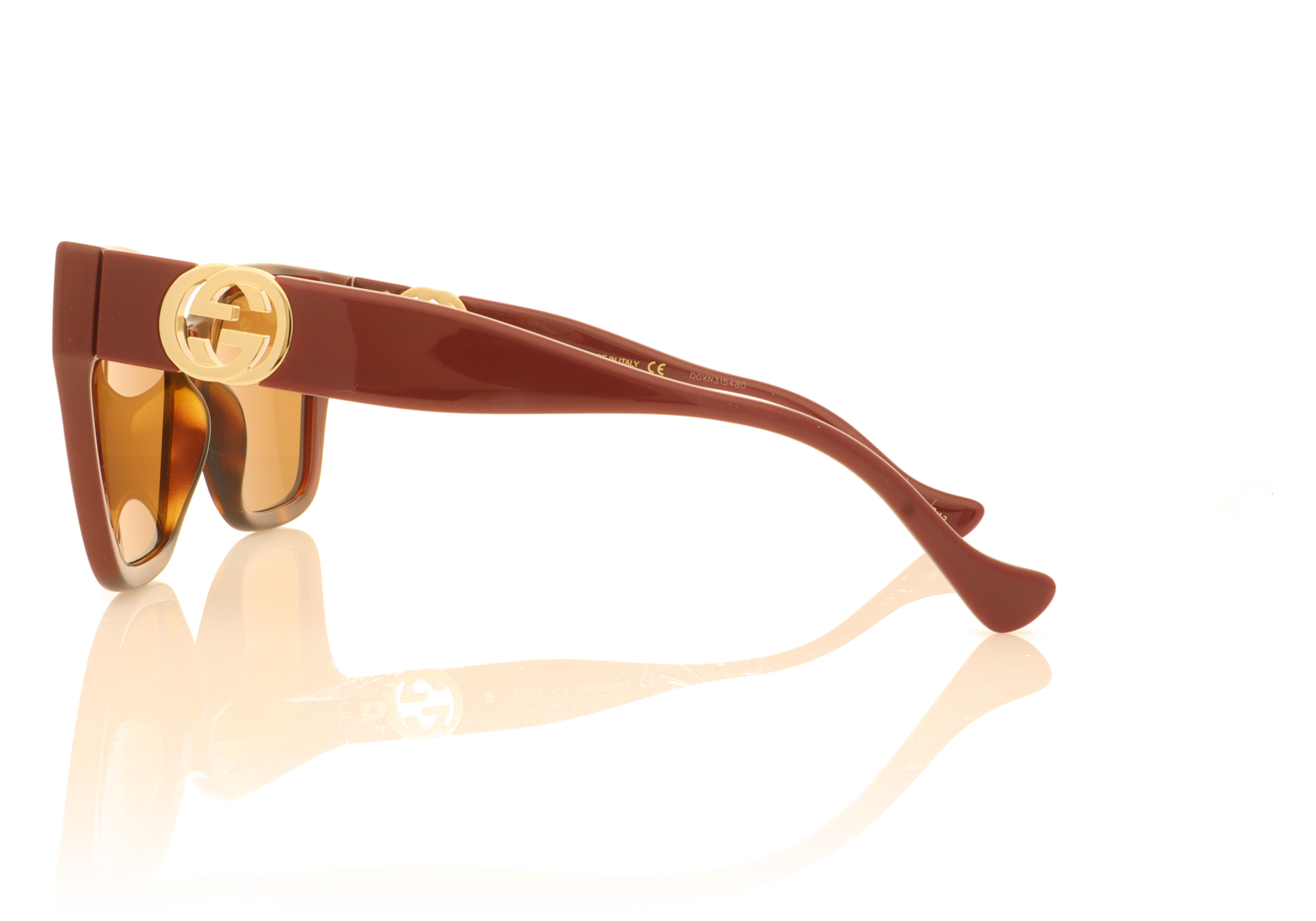 Gucci GG1023S Havana Burgundy 009 Sunglasses