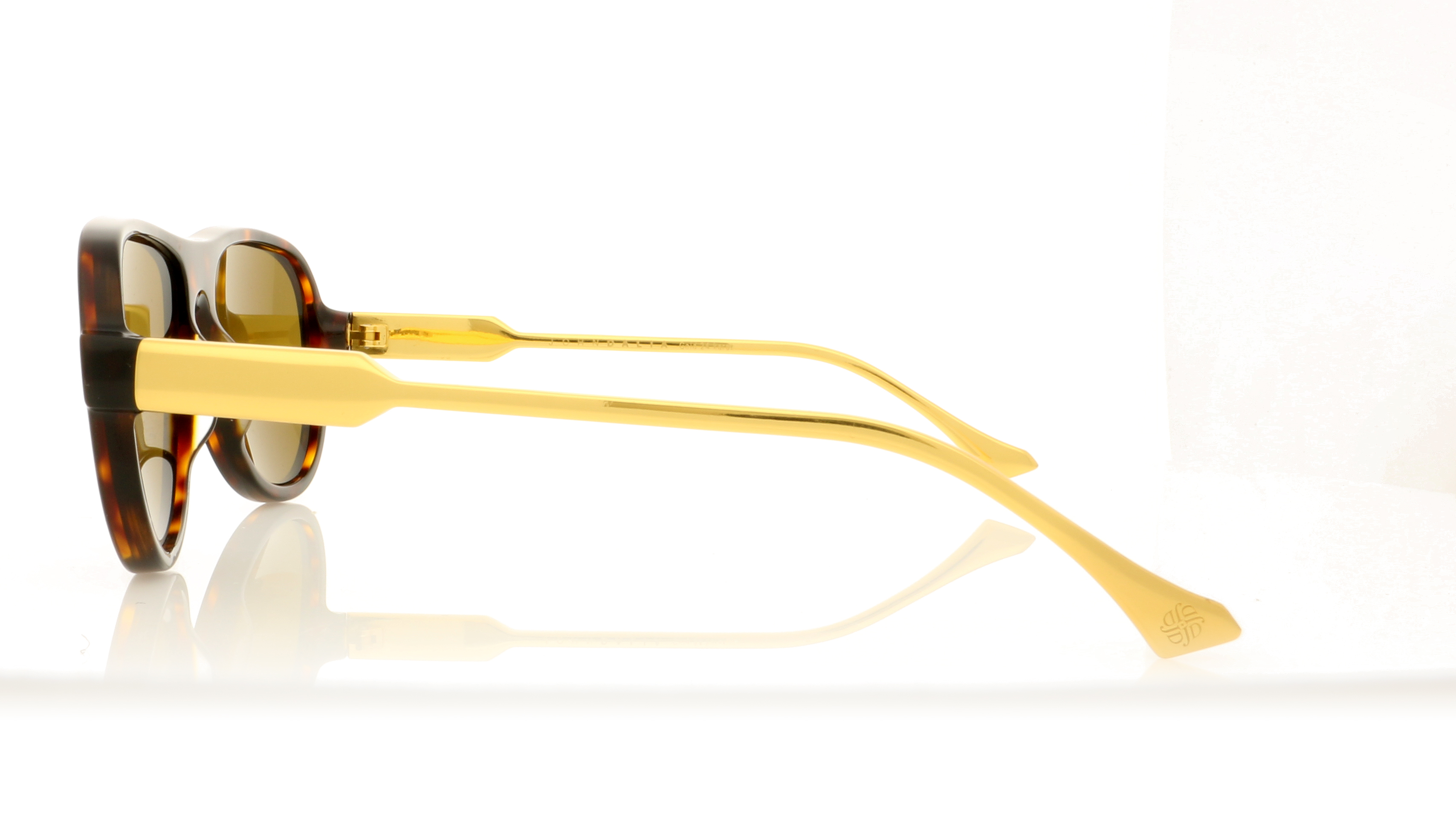 John Dalia Humphrey Dark Tortoise/42K Gold/Brown Lenses C12 Sunglasses