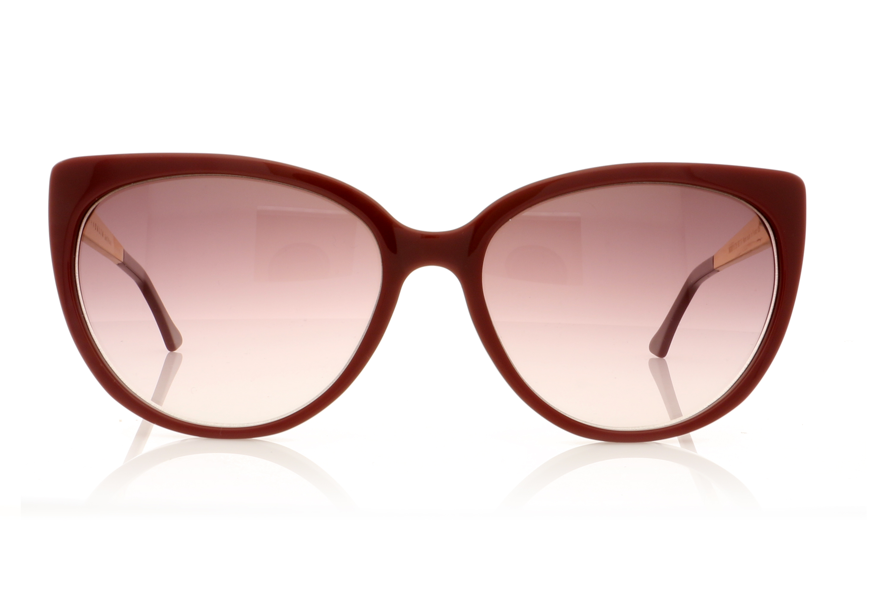John Dalia INGRID B Burgundy/24K Gold/Grad Grey Lenses C15 Sunglasses