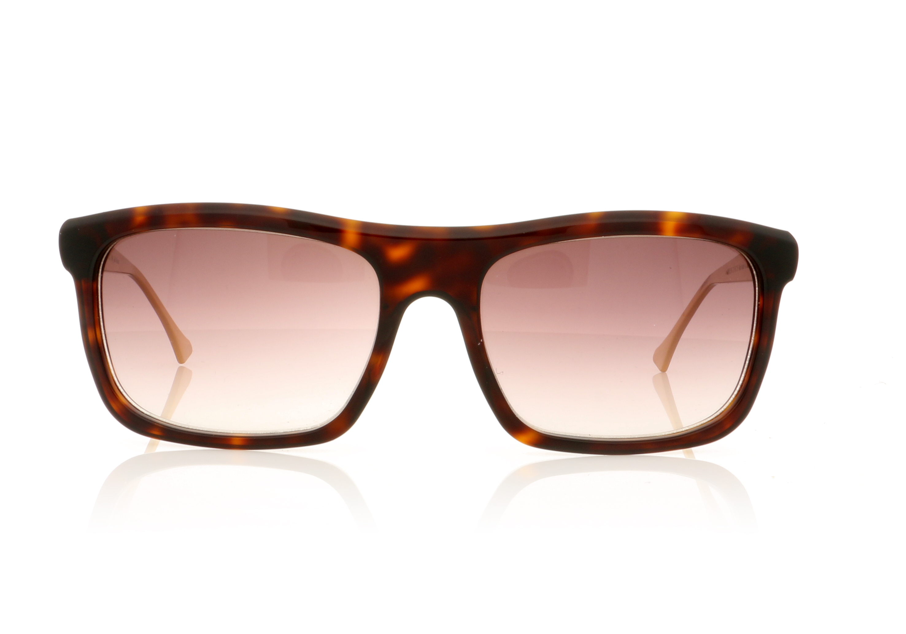 John Dalia Marlon Dark Brown Tort/24K Gold/Grad Brown Lenses C12 Sunglasses