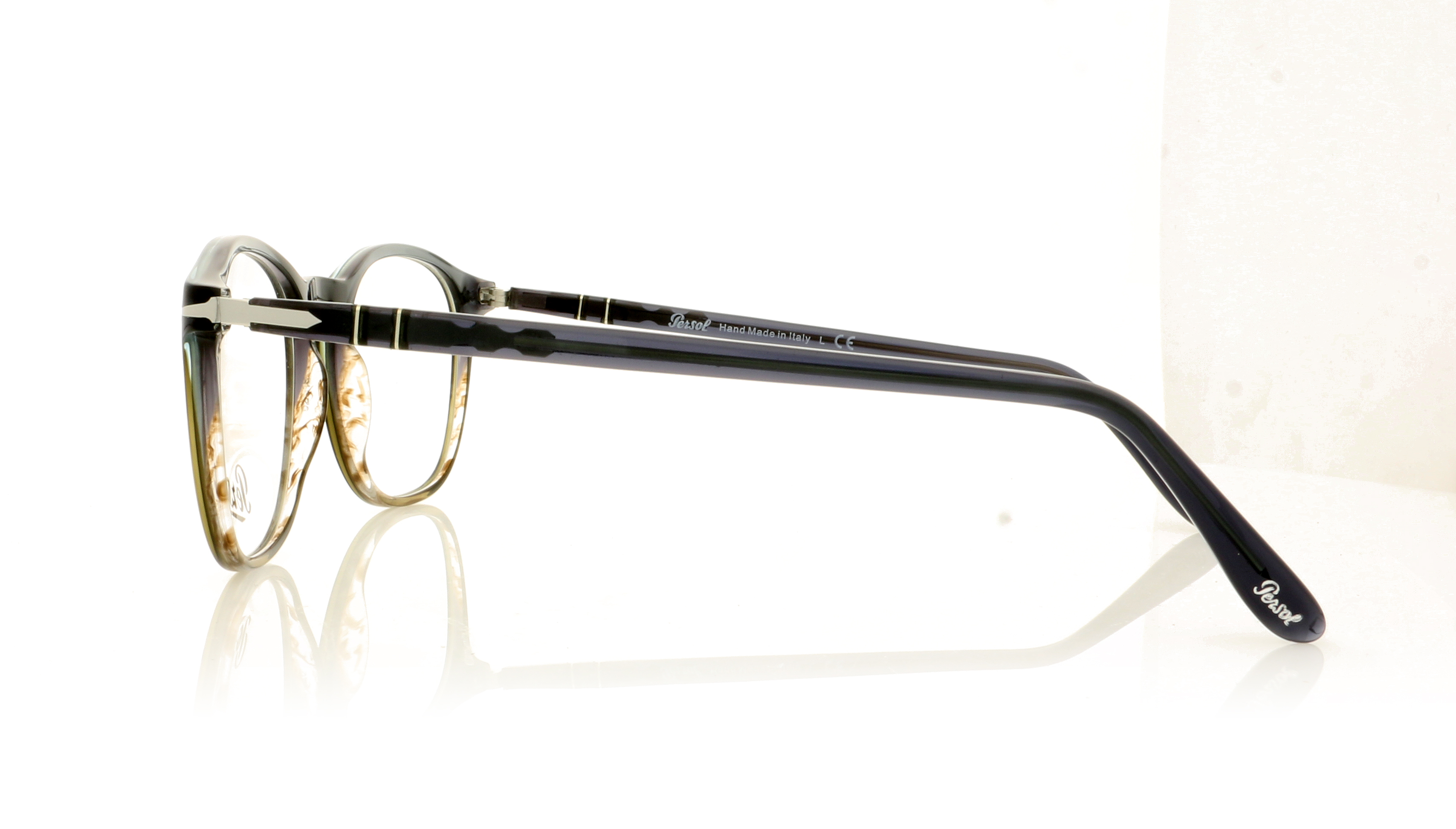 Persol 0PO3007V Gradient Grey Strip Green 1012 Glasses