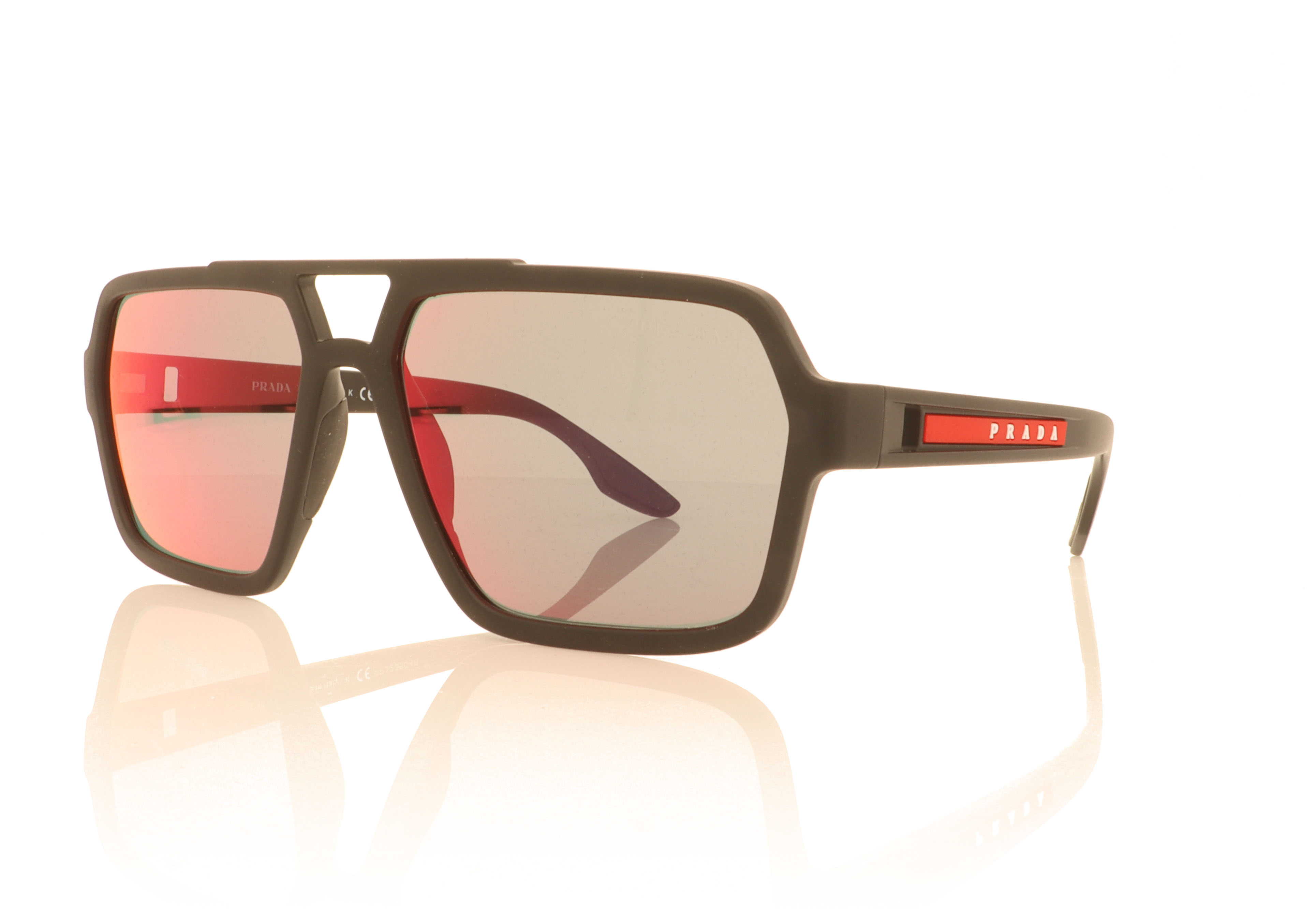 Prada Linea Rossa PS 01XS Black Rubber DG008F Sunglasses