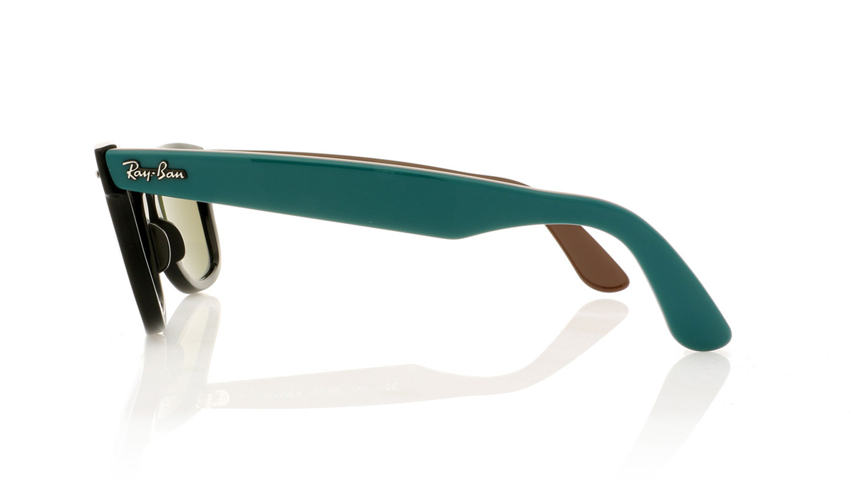 Ray-Ban Wayfarer 0RB2140 Black/Gry Mirror Grn 117519 Sunglasses