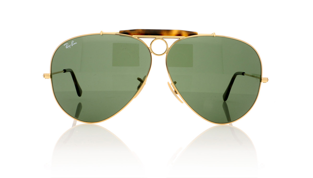 Ray-Ban Shooter 0RB3138 Gold/Green Lenses 181 Sunglasses