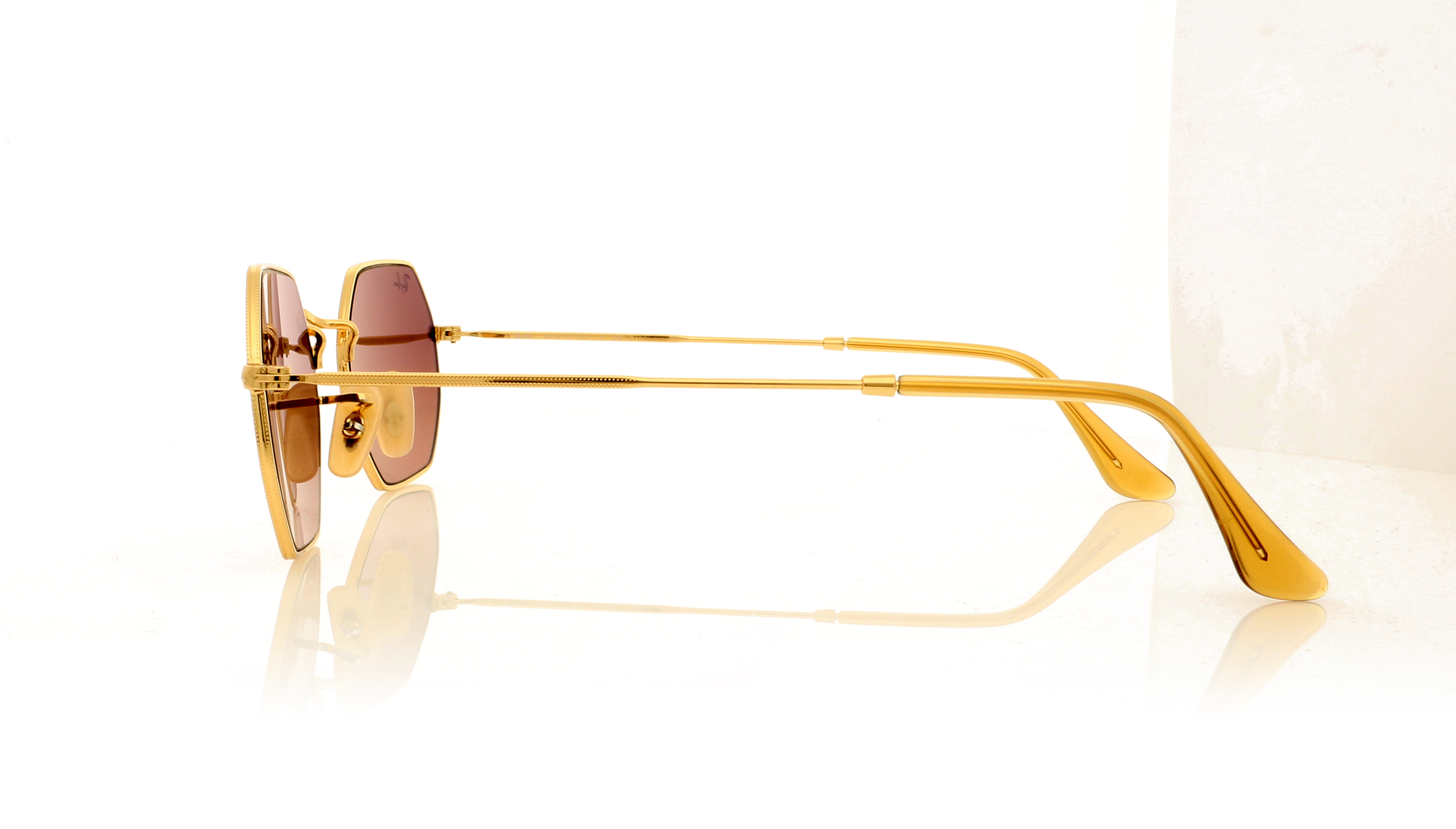 Ray-Ban Octagonal RB3556N Gold/Graduated Brown Lenses 912443 Sunglasses