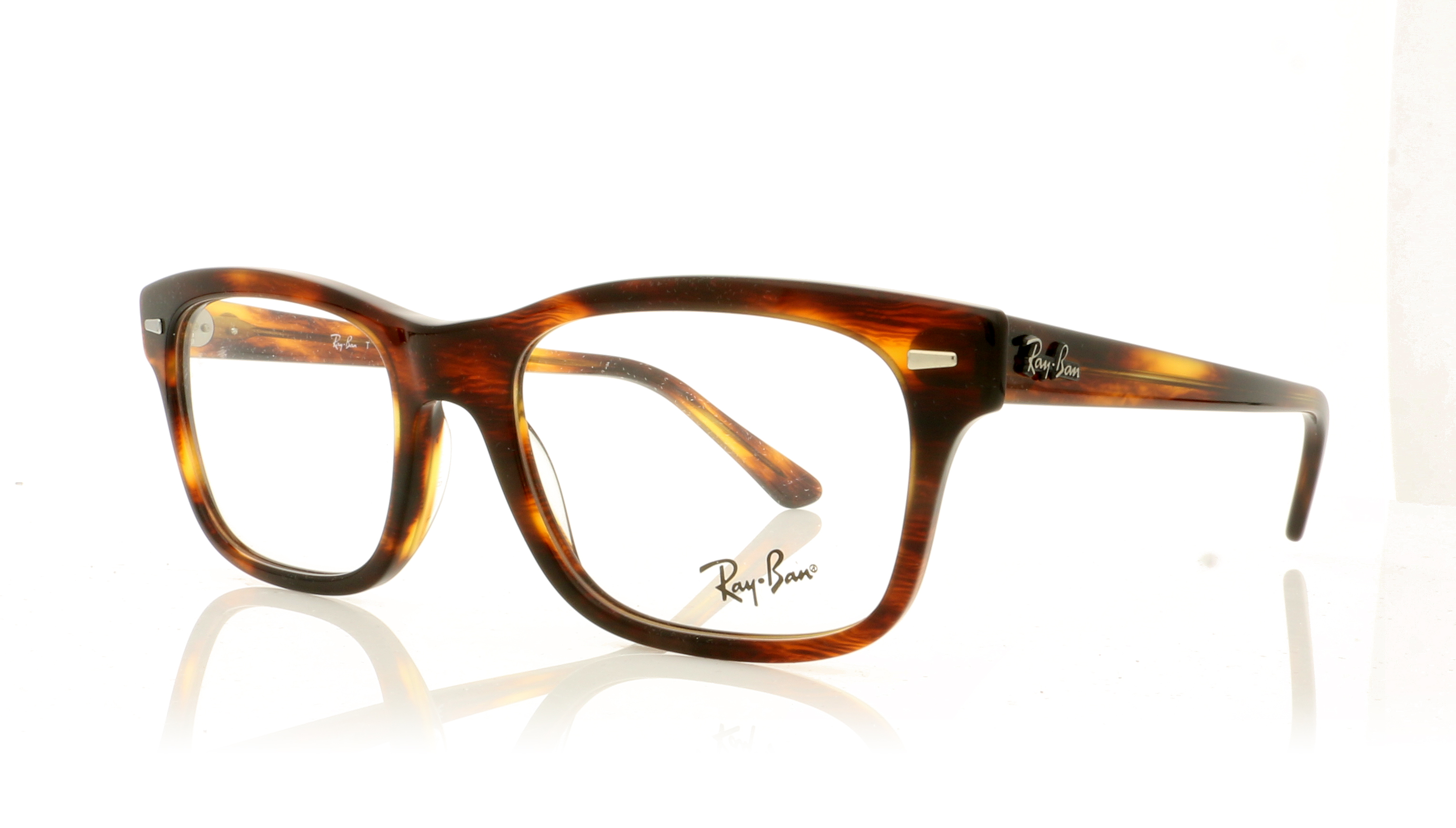 Ray-Ban MR BURBANK RX5383 Striped Red Havana 2144 Glasses