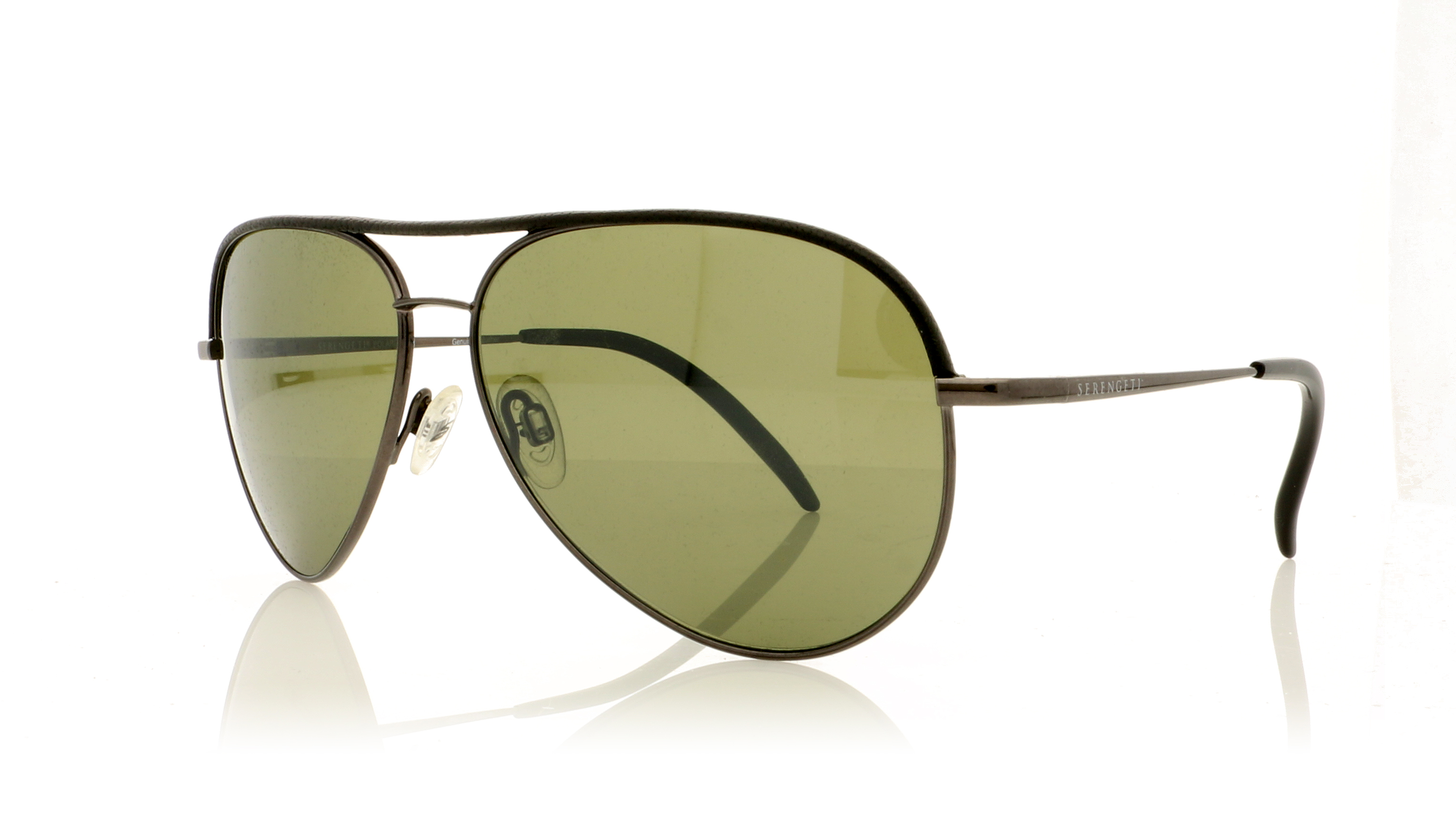 Serengeti Carrara Carrara Leather Shiny Gunmetal 8548 Sunglasses