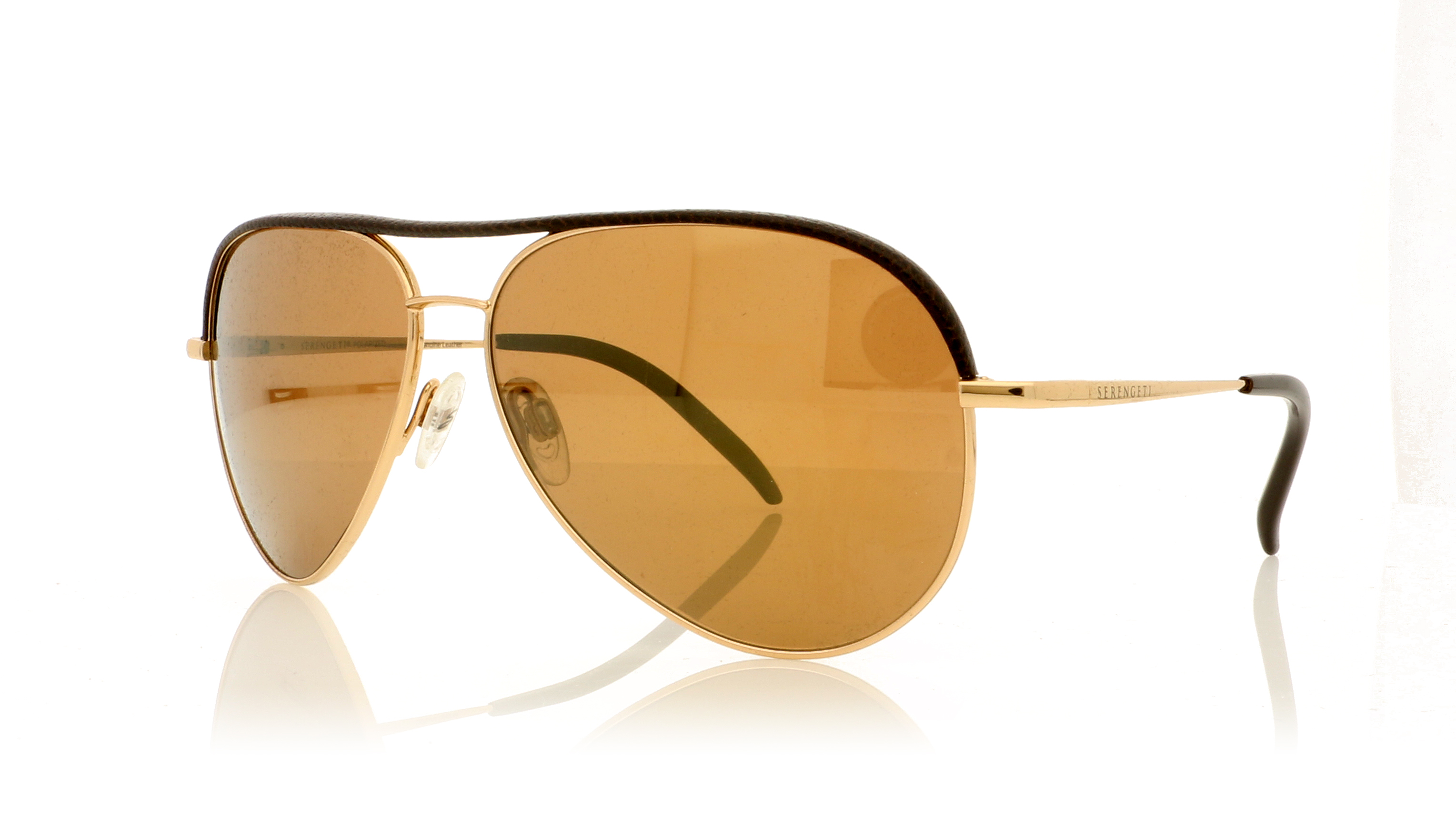 Serengeti Carrara Carrara Leather Shiny Gold 8549 Sunglasses