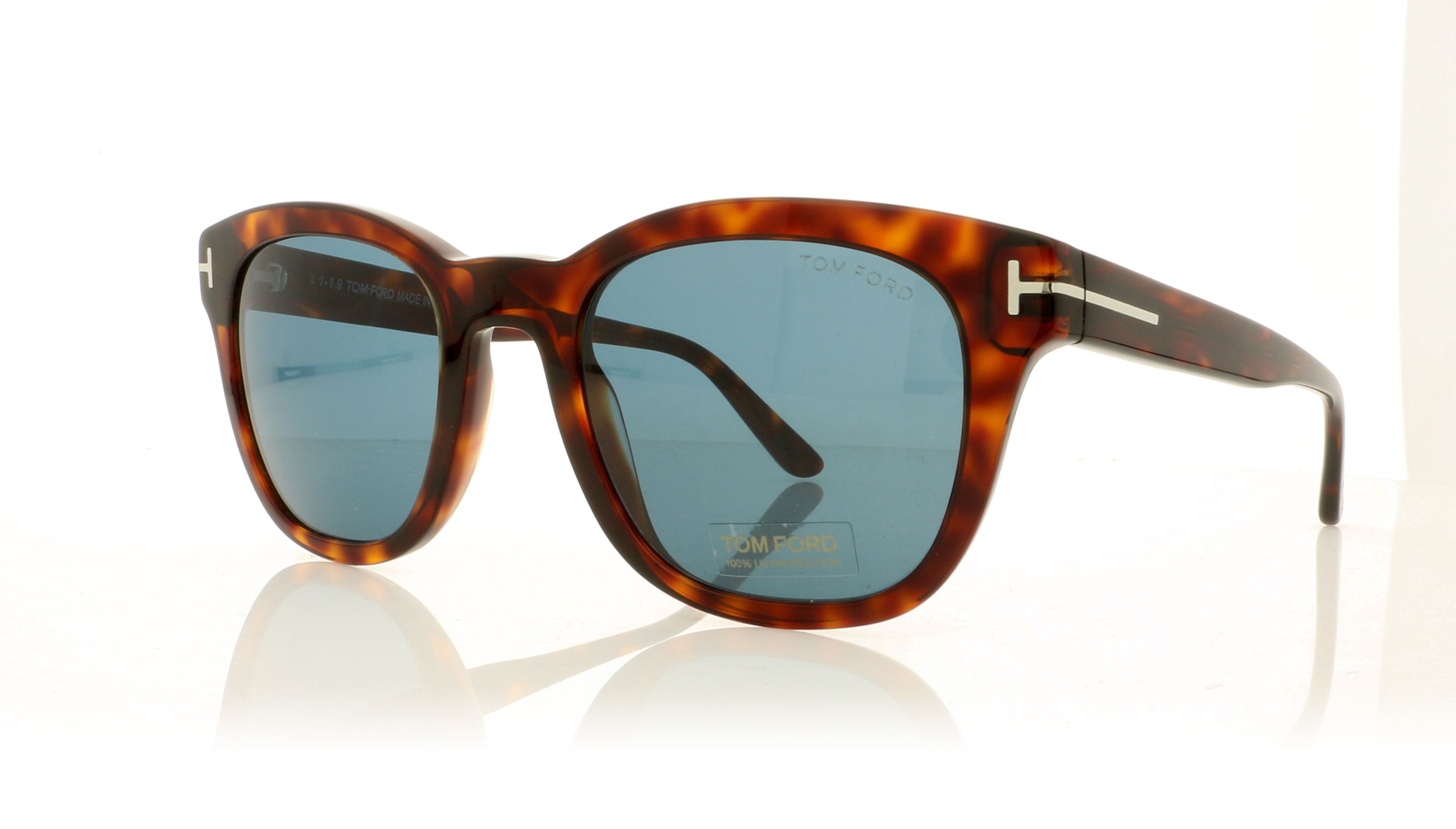 Tom Ford Eugenio TF667 Red Havana/Green Lenses 54N Sunglasses