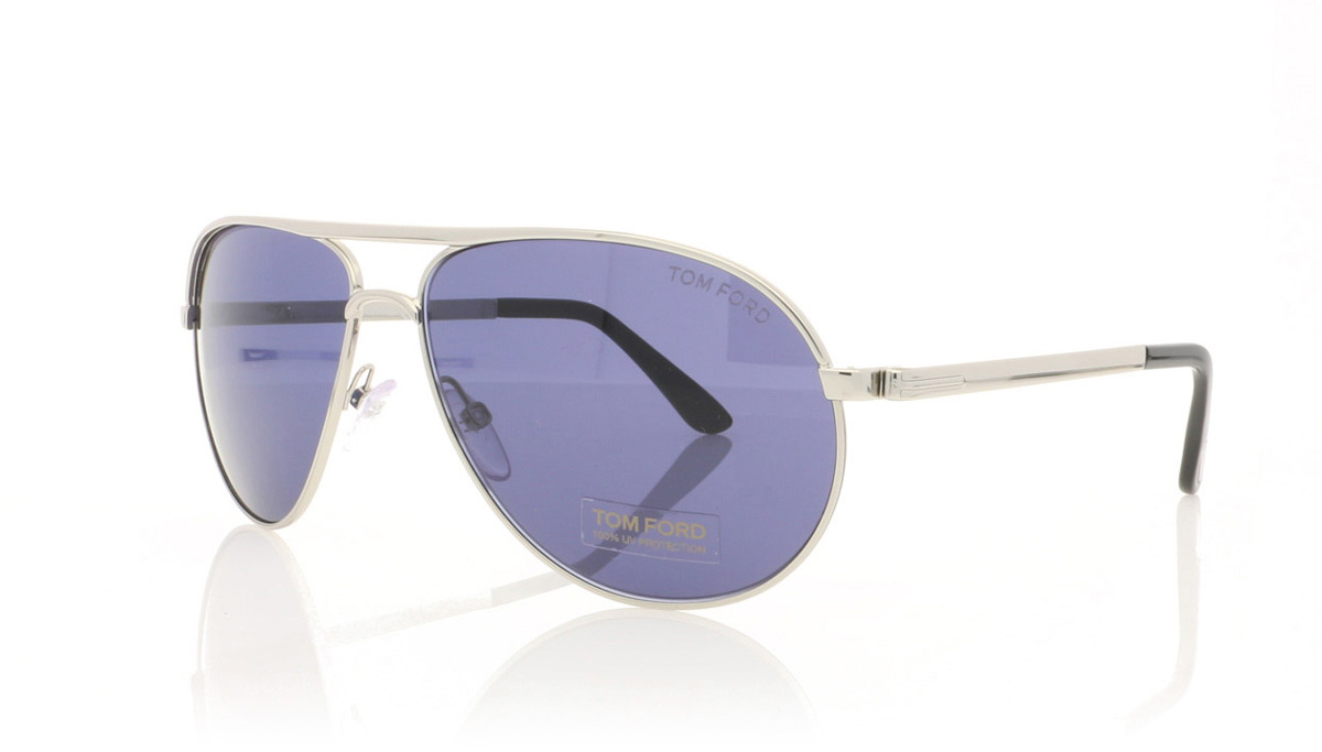 Tom Ford MARKO TF0144 Shiny Rhodium/Blue 18V Sunglasses