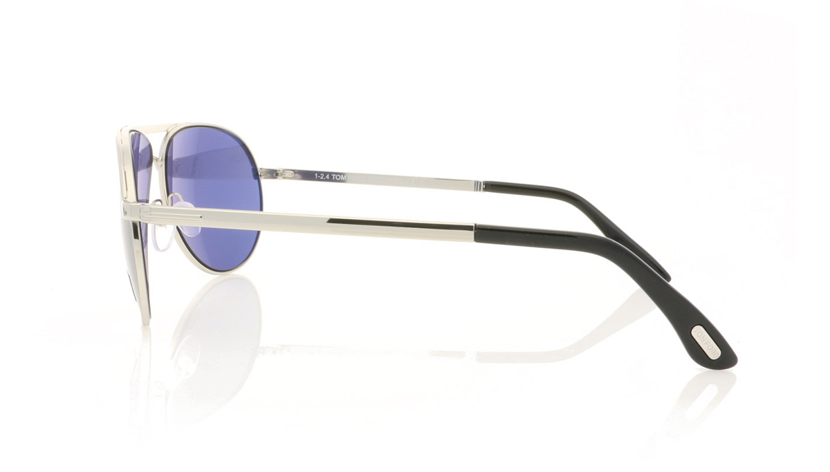 Tom Ford MARKO TF0144 Shiny Rhodium/Blue 18V Sunglasses