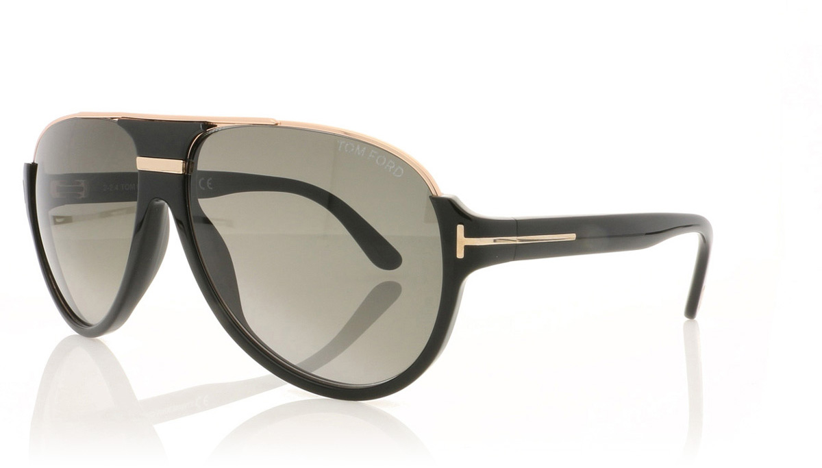 Tom Ford DIMITRY TF0334 Shiny Black/Gradient Green Lenses 01P Sunglasses