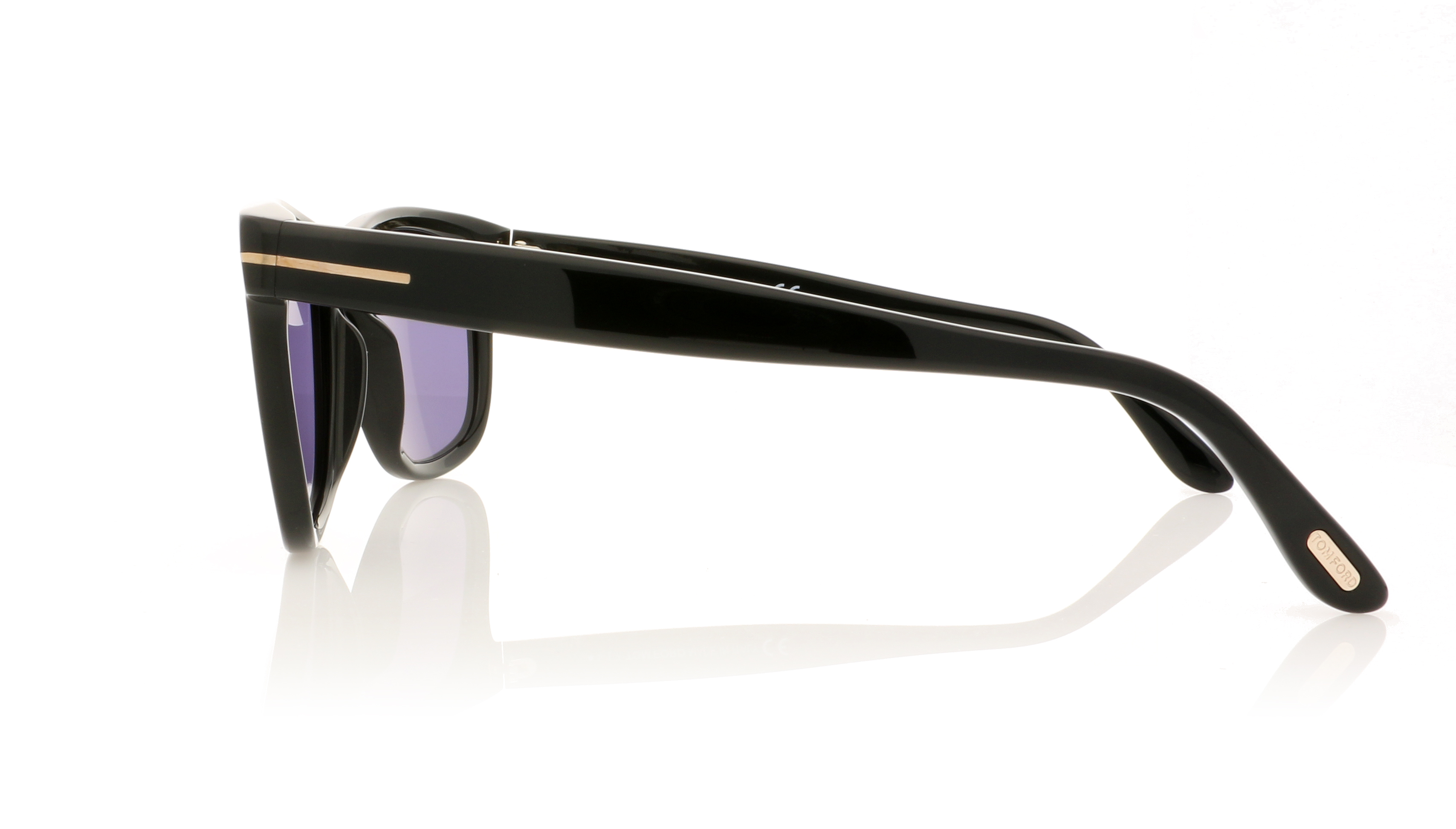 Tom Ford LEO TF0336 Shiny Black/Blue 01V Sunglasses