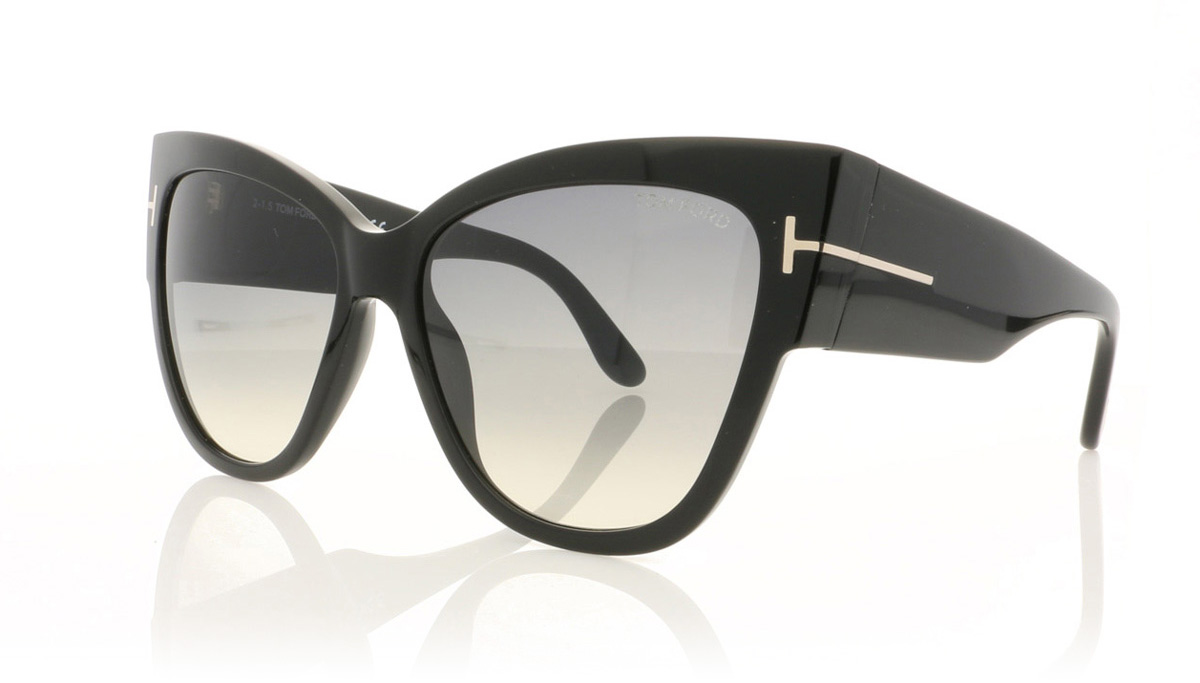 Tom Ford ANOUSHKA TF0371 Shiny Black/Gradient Smoke 01B Sunglasses