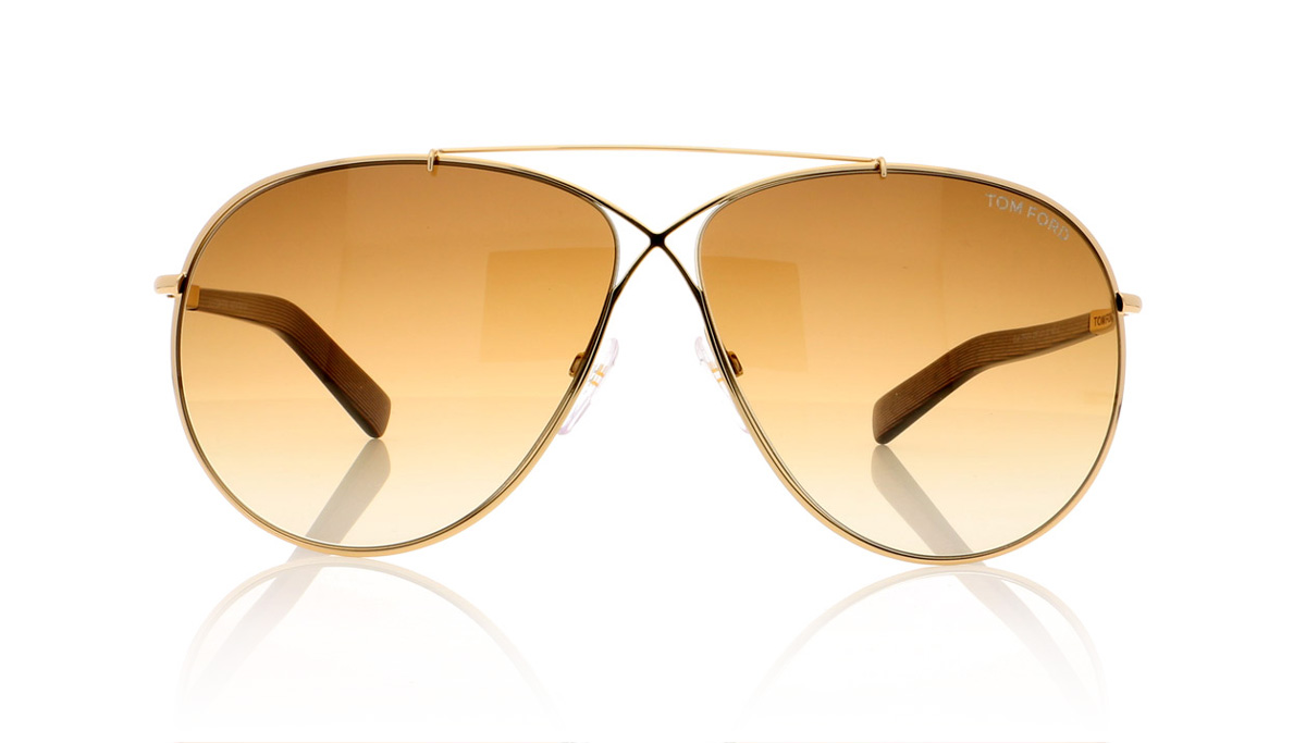 Tom Ford EVA TF0374 Shiny Rose Gold/Grad Brown 28F Sunglasses
