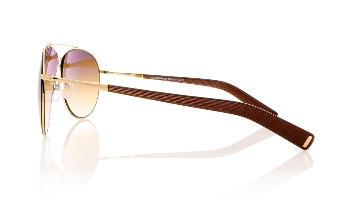 Tom Ford EVA TF0374 Shiny Rose Gold/Grad Brown 28F Sunglasses