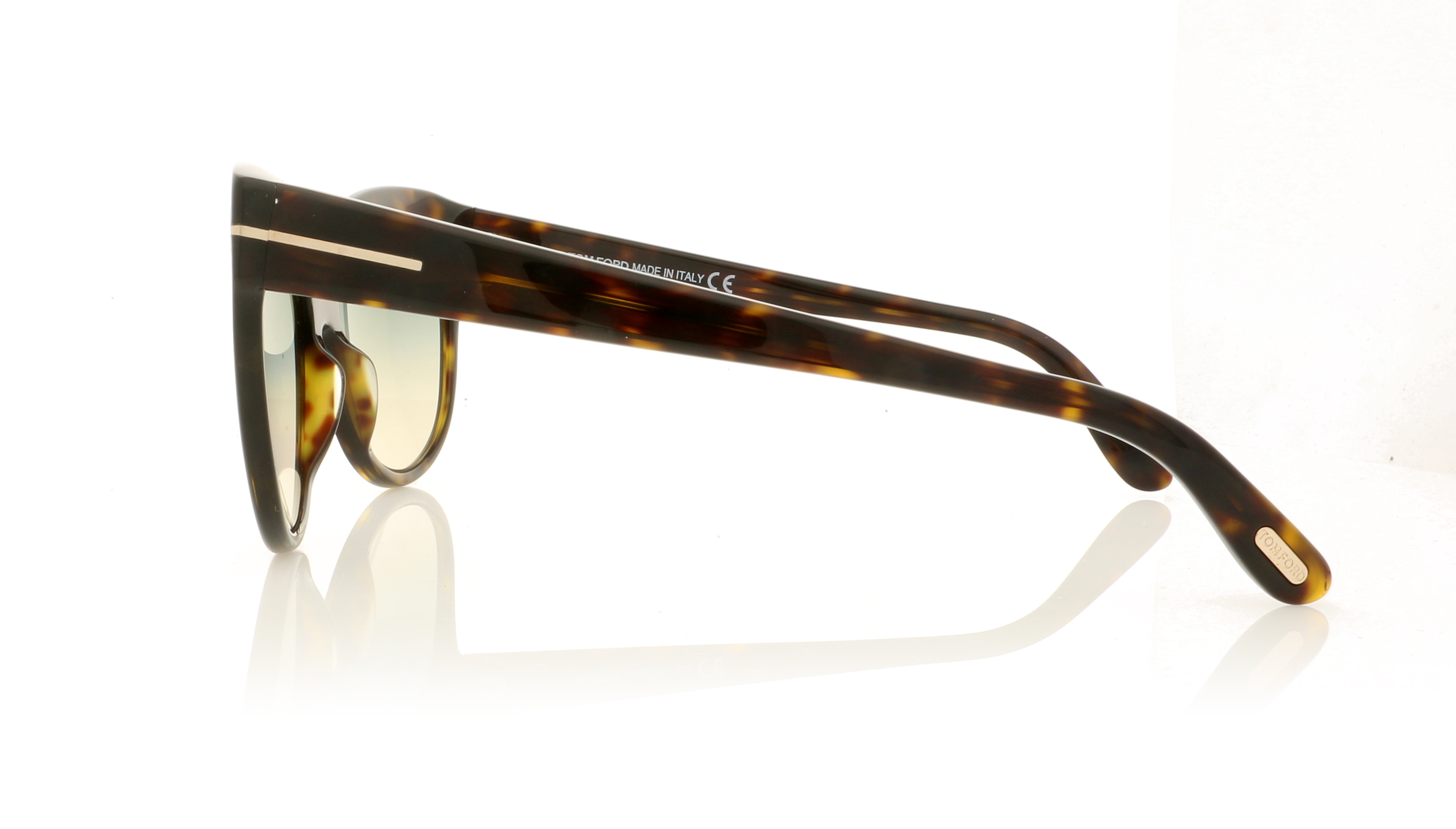 Tom Ford Lily TF430 Dark Havana / Gradient Green 52P Sunglasses