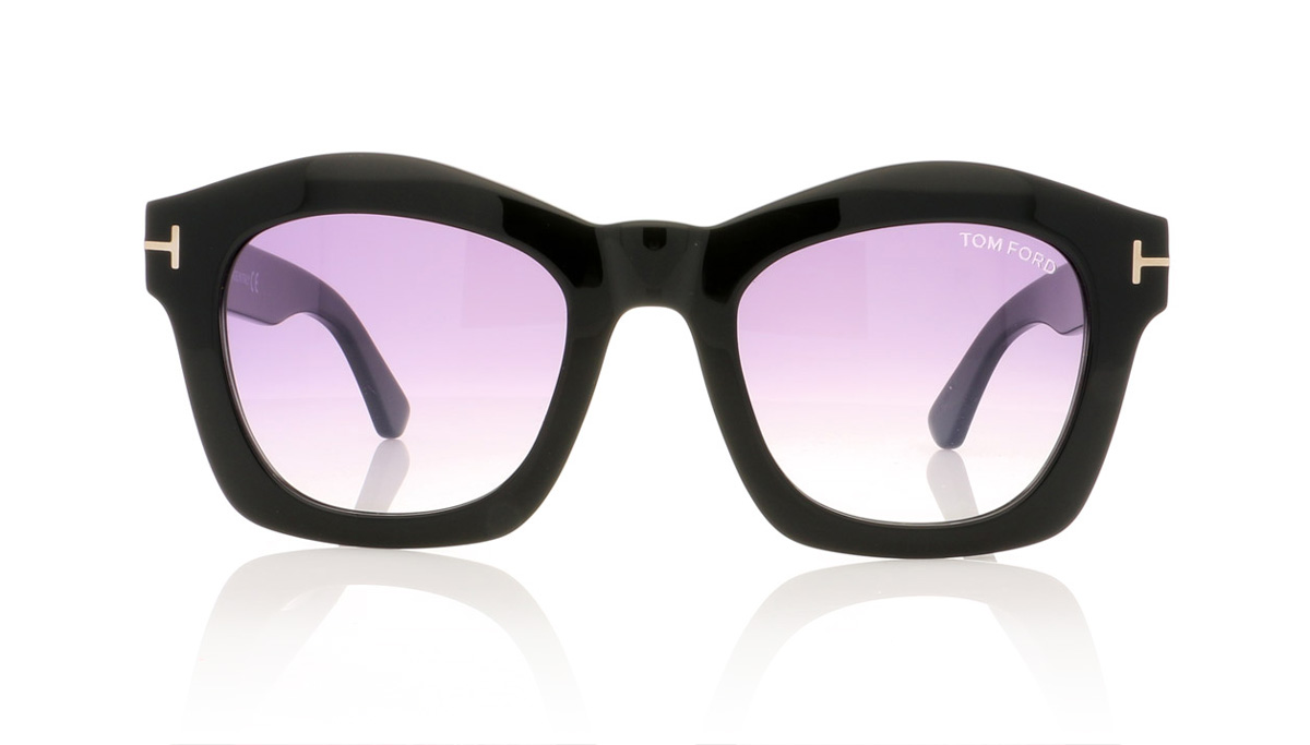 Tom Ford GRETA TF0431 Shiny Black/Gradient Violet Mirror Lenses 01Z Sunglasses