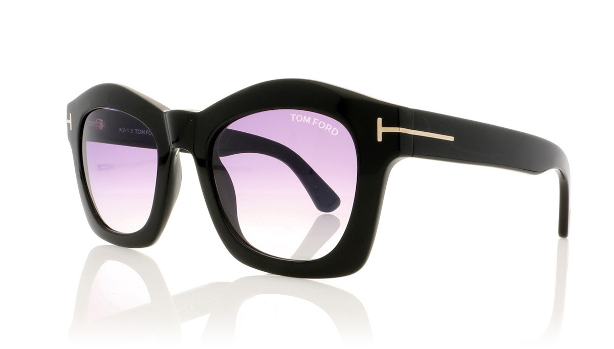 Tom Ford GRETA TF0431 Shiny Black/Gradient Violet Mirror Lenses 01Z Sunglasses
