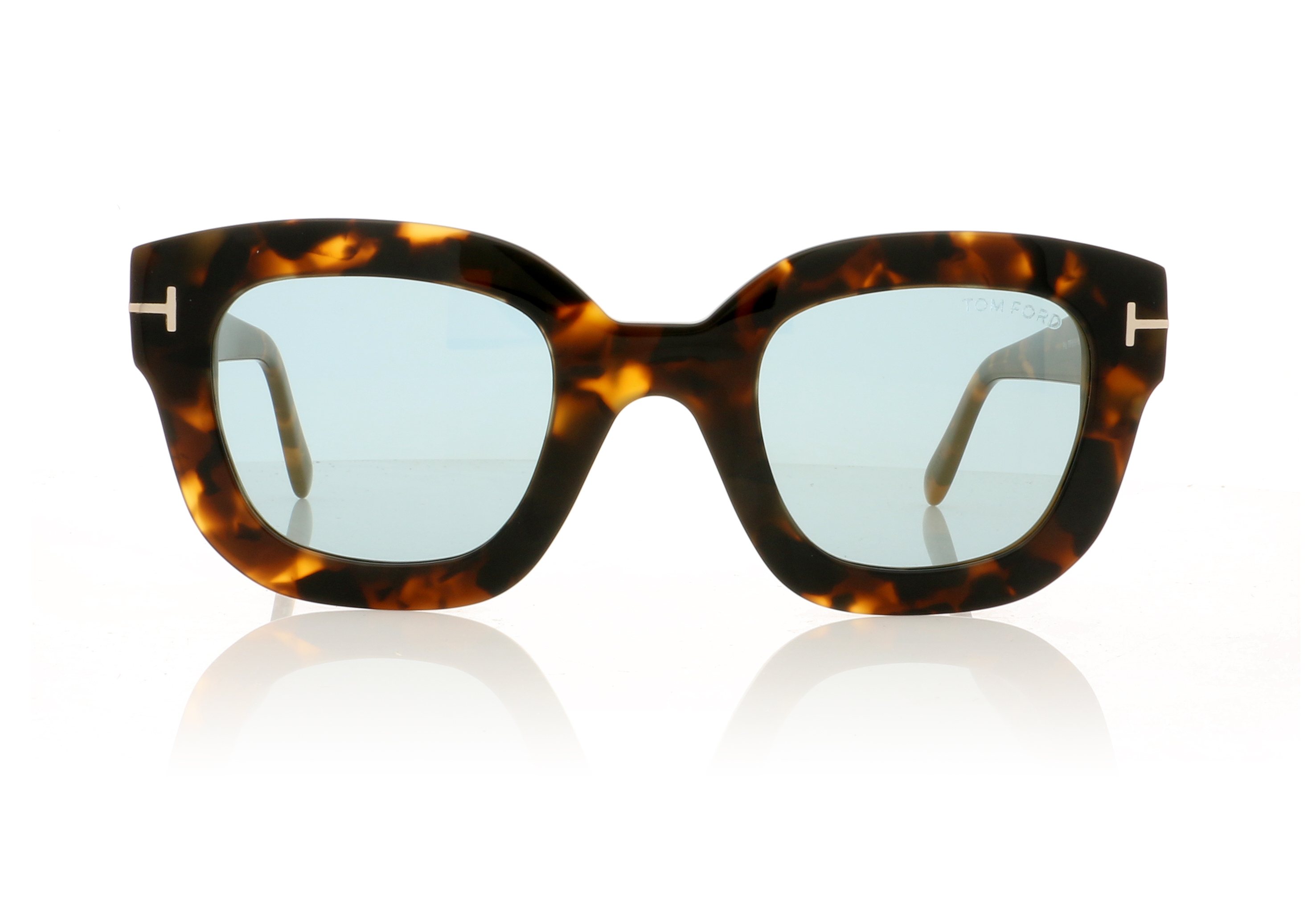 Tom Ford Pia TF659 Coloured Havana/Blu Mirror Lenses 55X Sunglasses