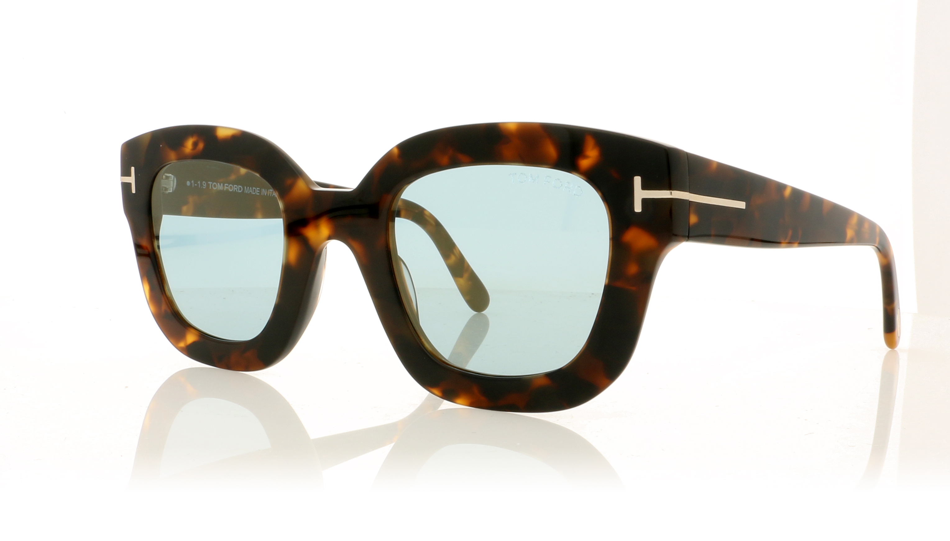 Tom Ford Pia TF659 Coloured Havana/Blu Mirror Lenses 55X Sunglasses