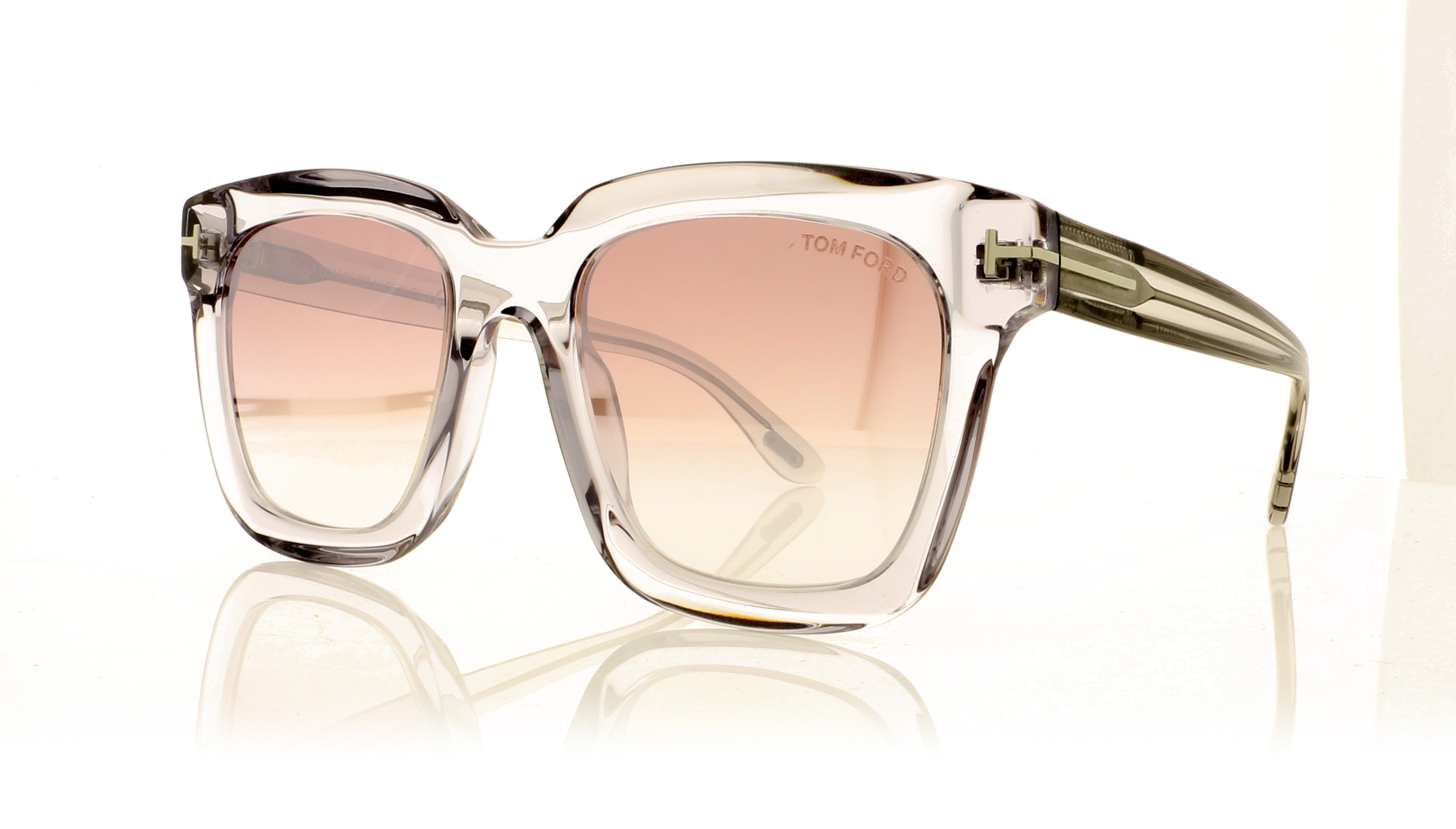 Tom Ford Sari TF690 Grey Crystal/Graduated Bordeaux Lenses 20T Sunglasses