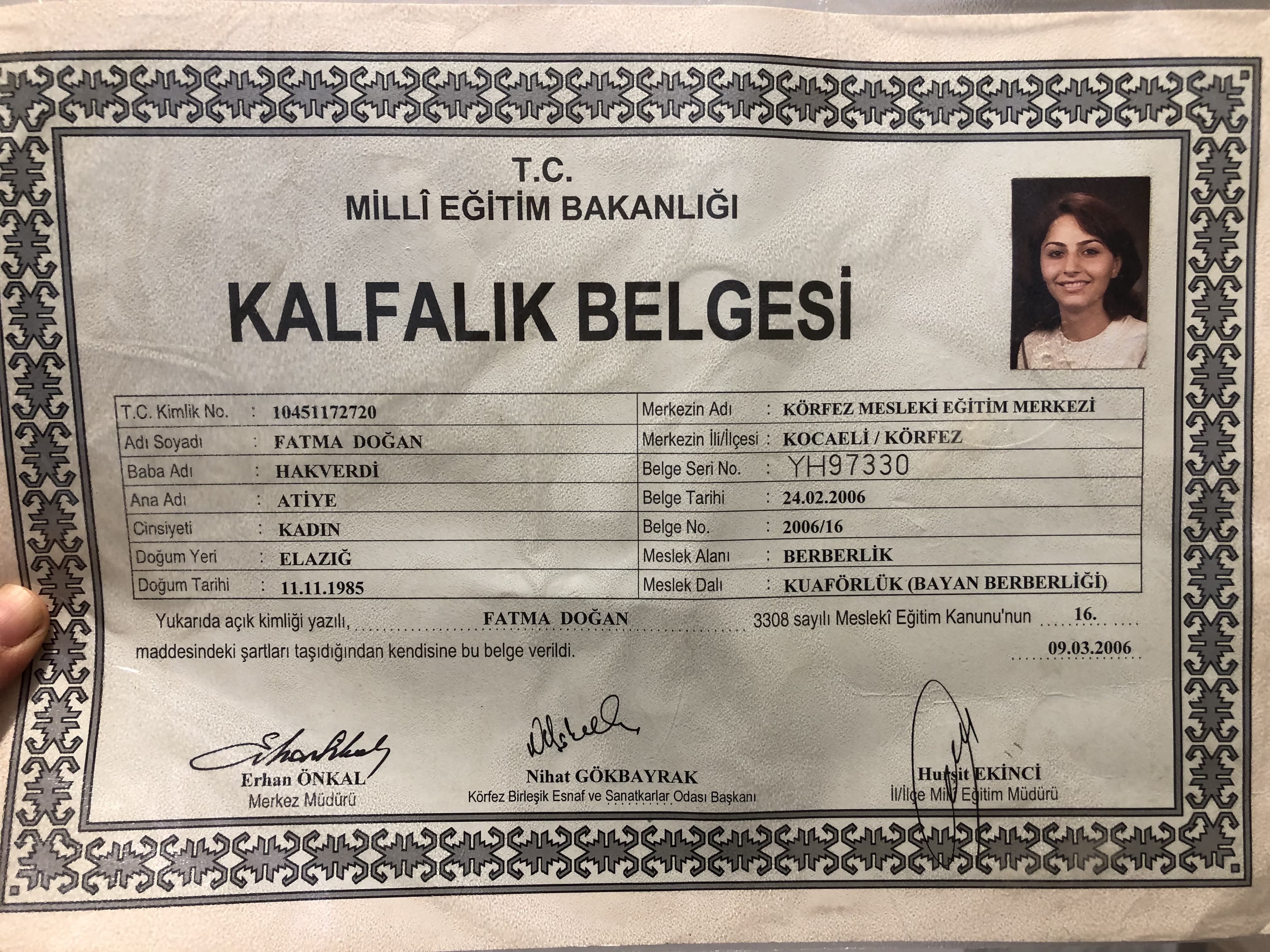 Hülya sertifikası