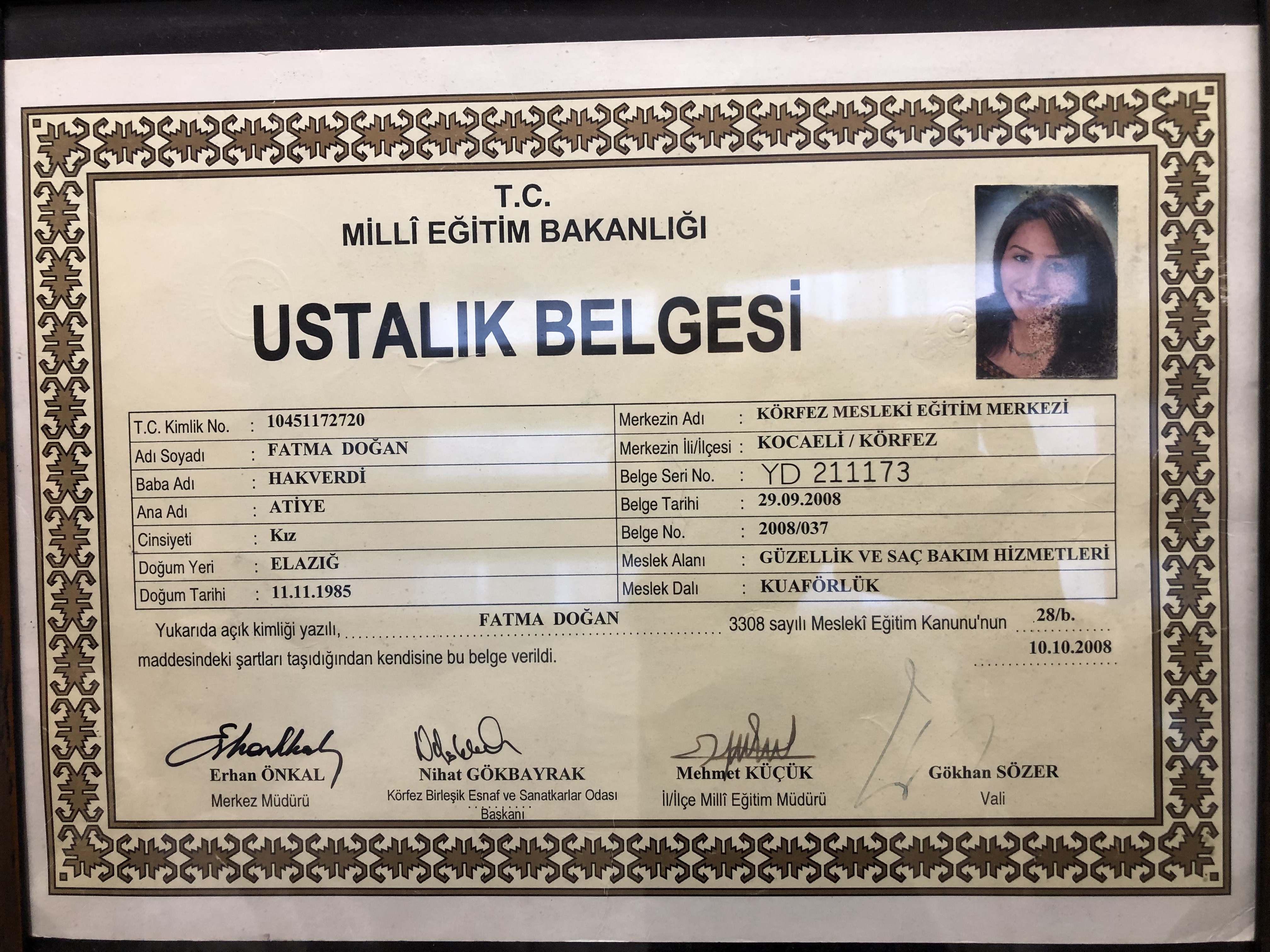 Hülya sertifikası