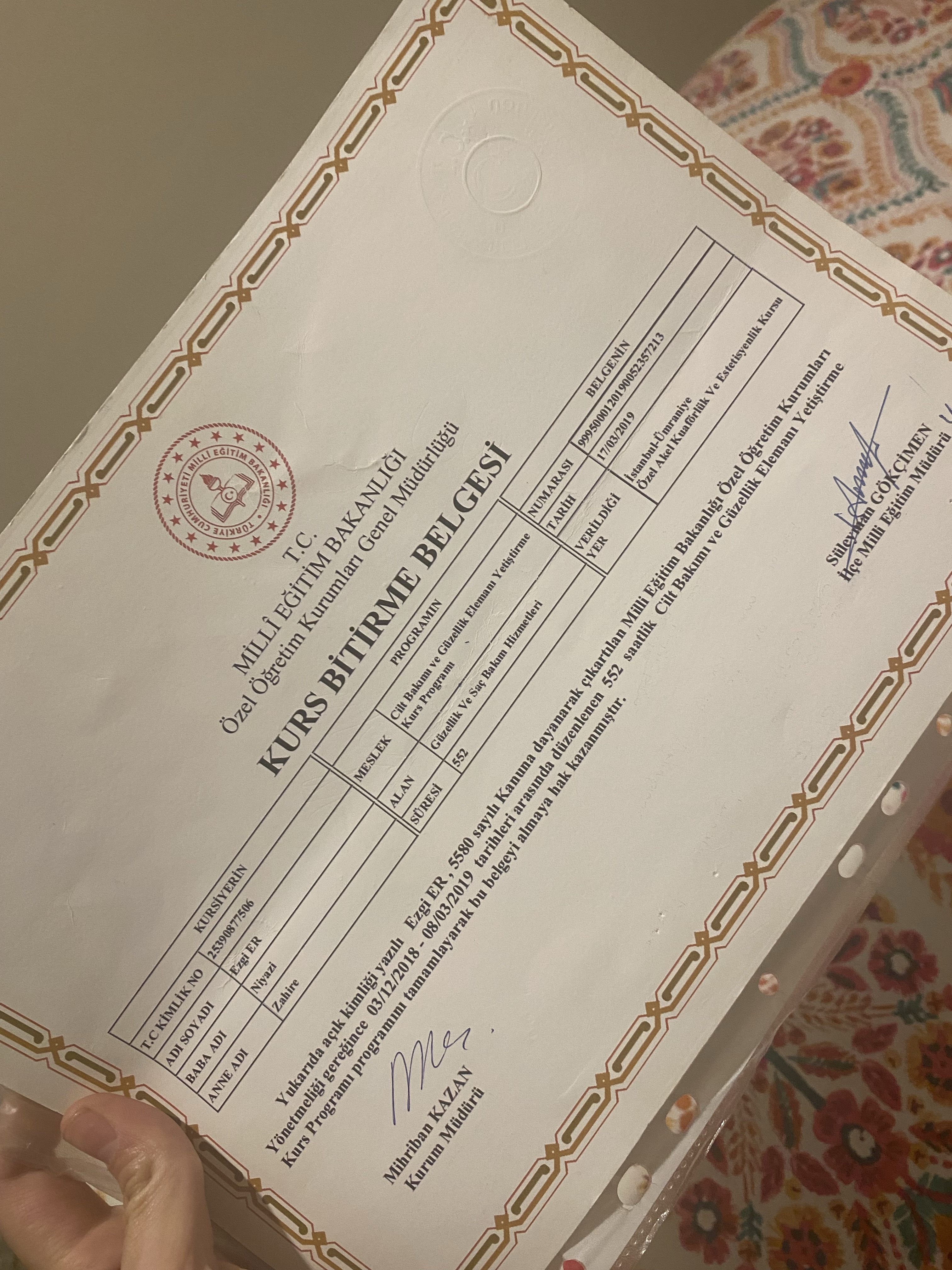 Ezgi sertifikası