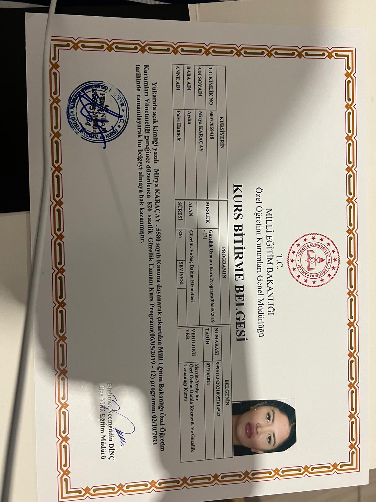 Mirya sertifikası