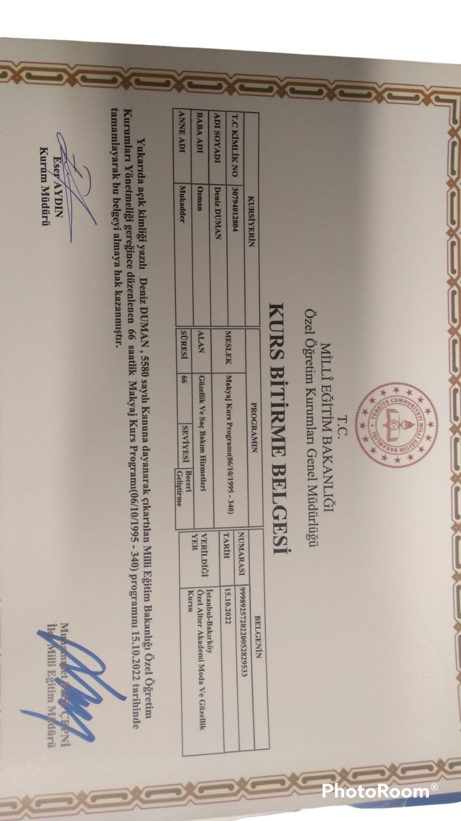 Deniz  sertifikası