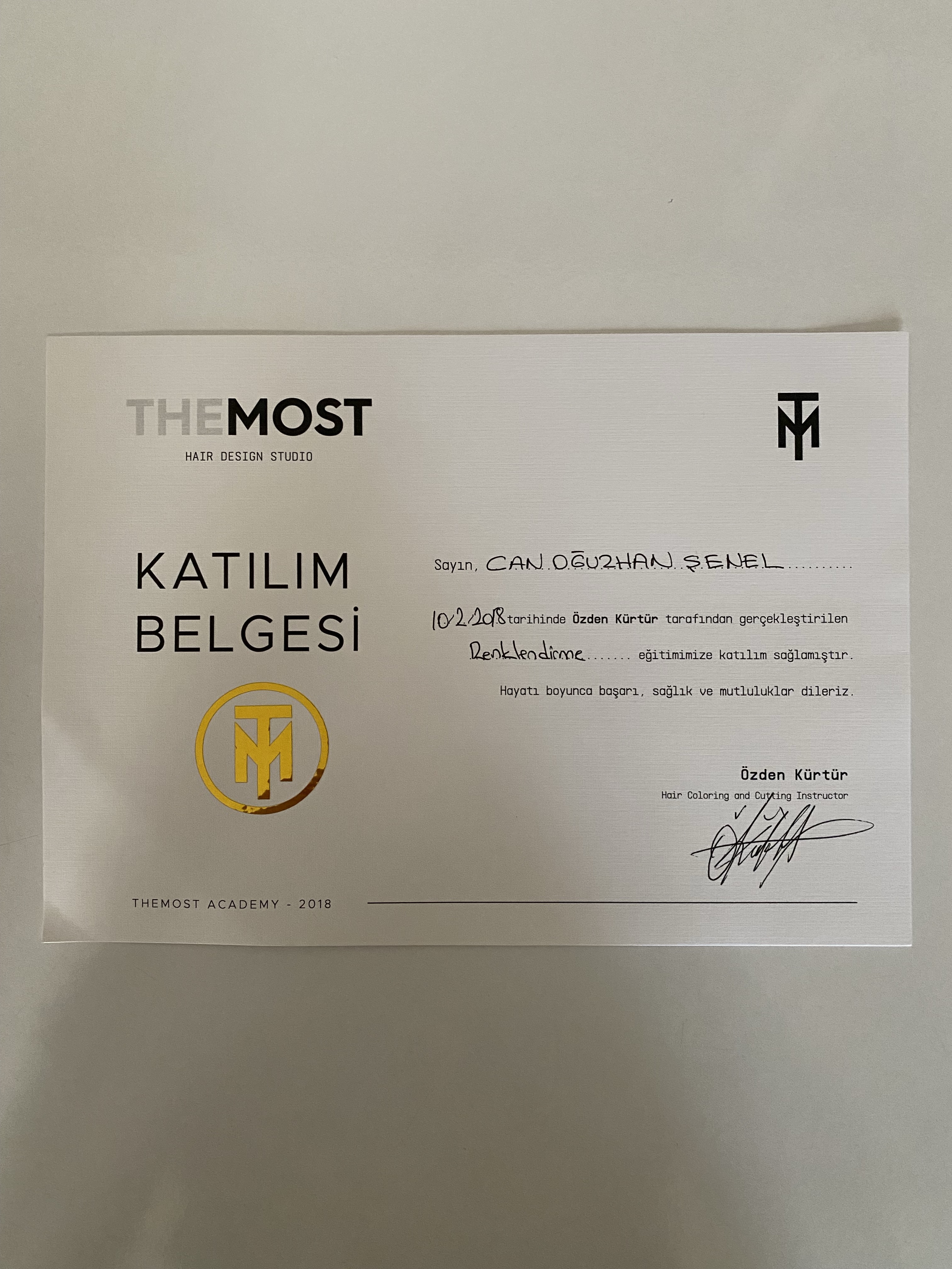 Oğuzhan sertifikası