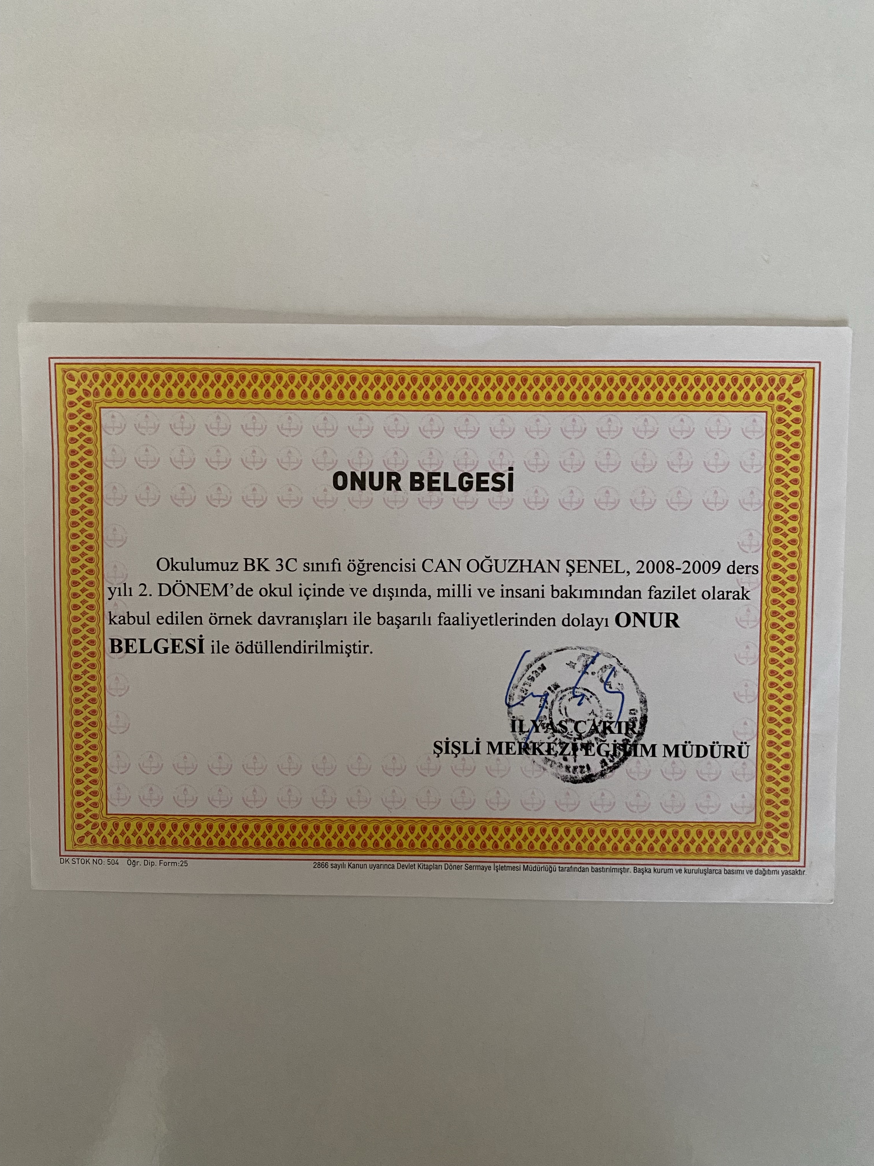 Oğuzhan sertifikası