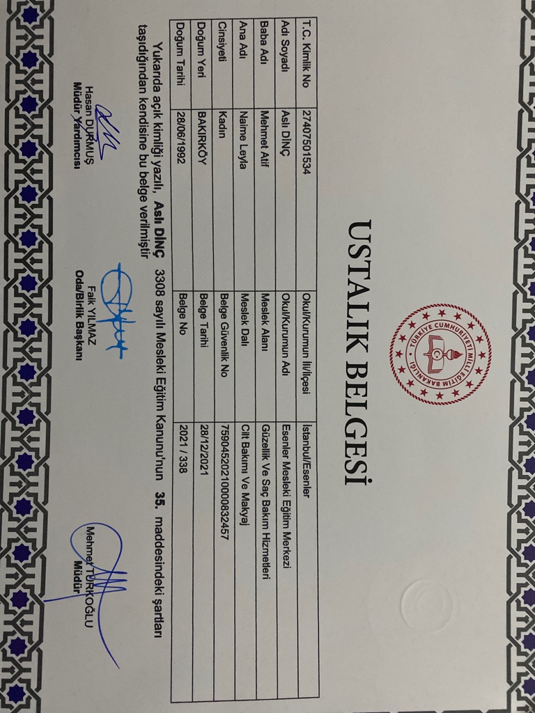 Aslı sertifikası