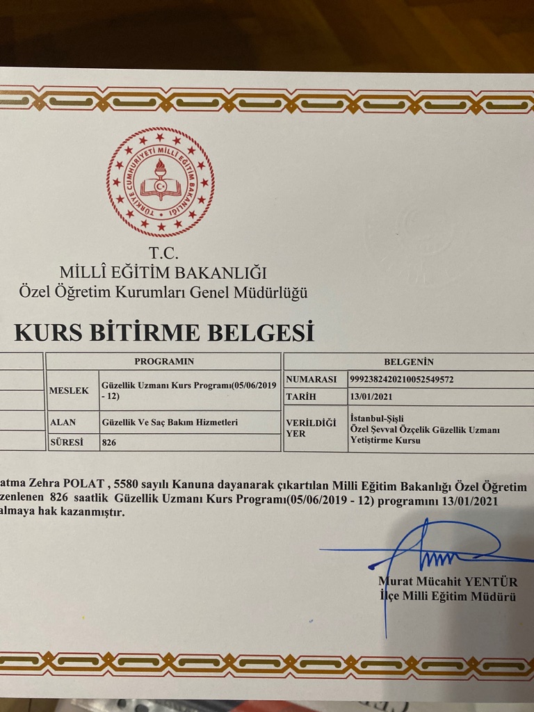 Zehra sertifikası