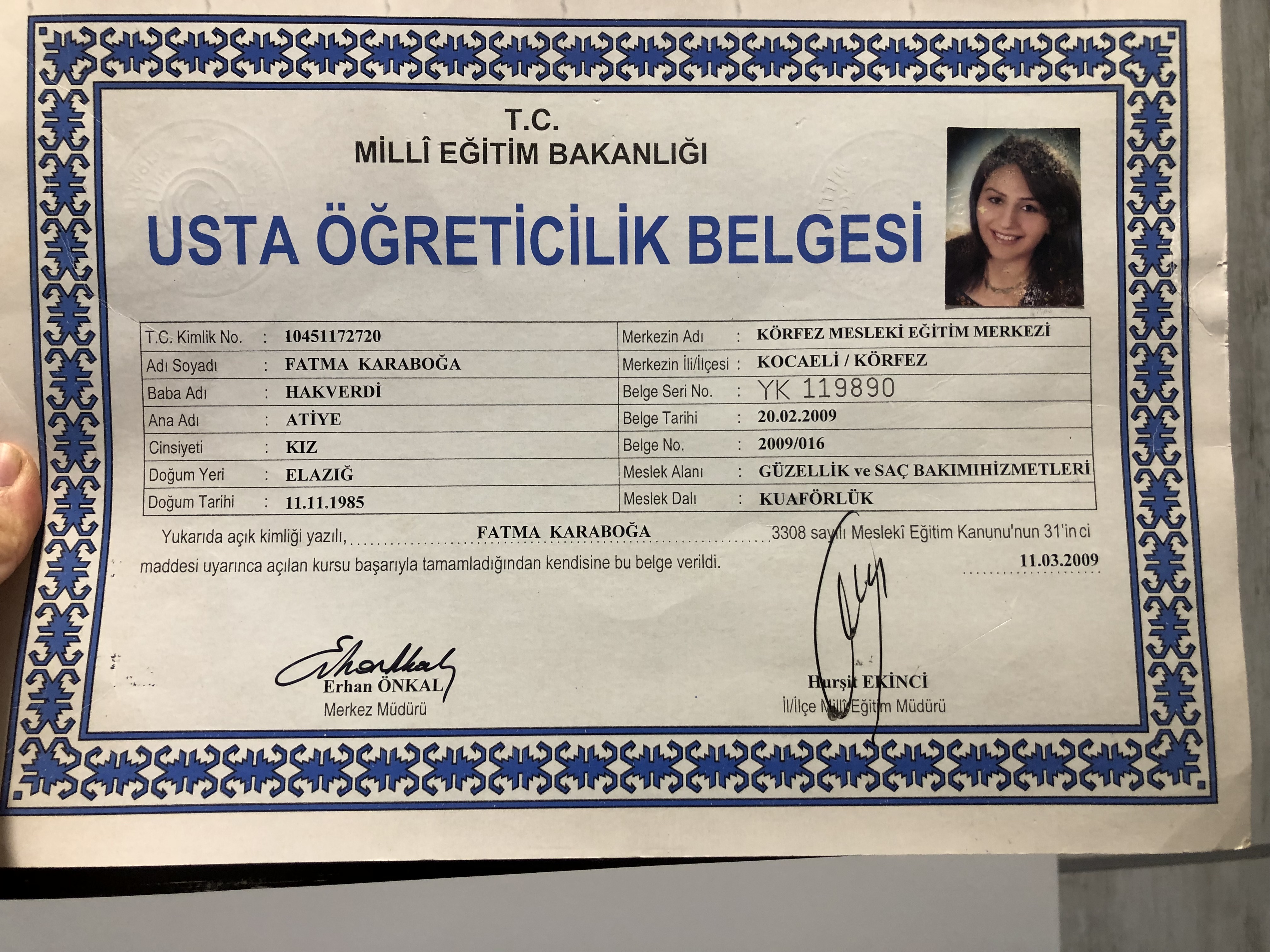 Hülya sertifikası