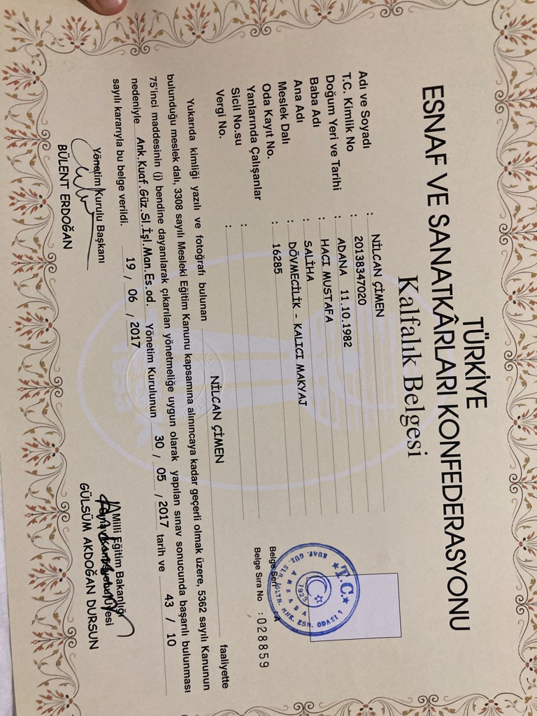 Nilcan sertifikası