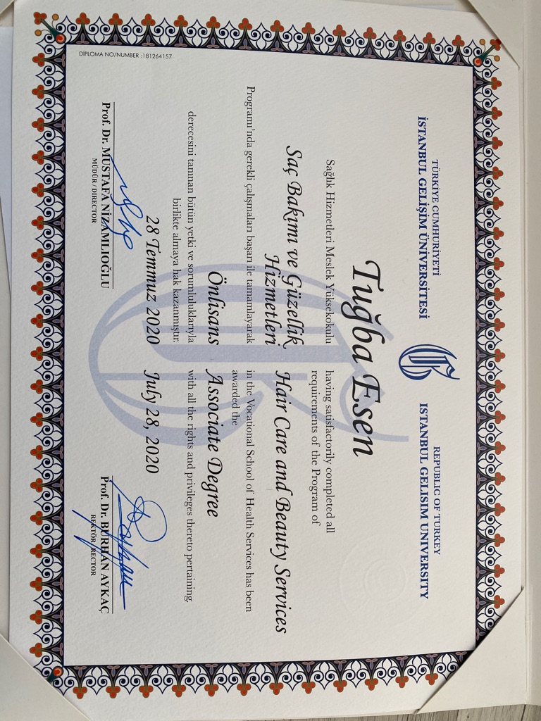 Tuğba sertifikası