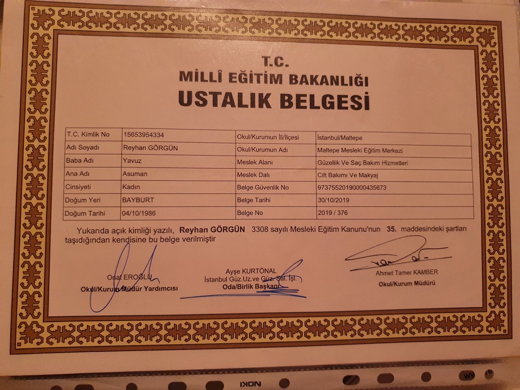 Reyhan sertifikası