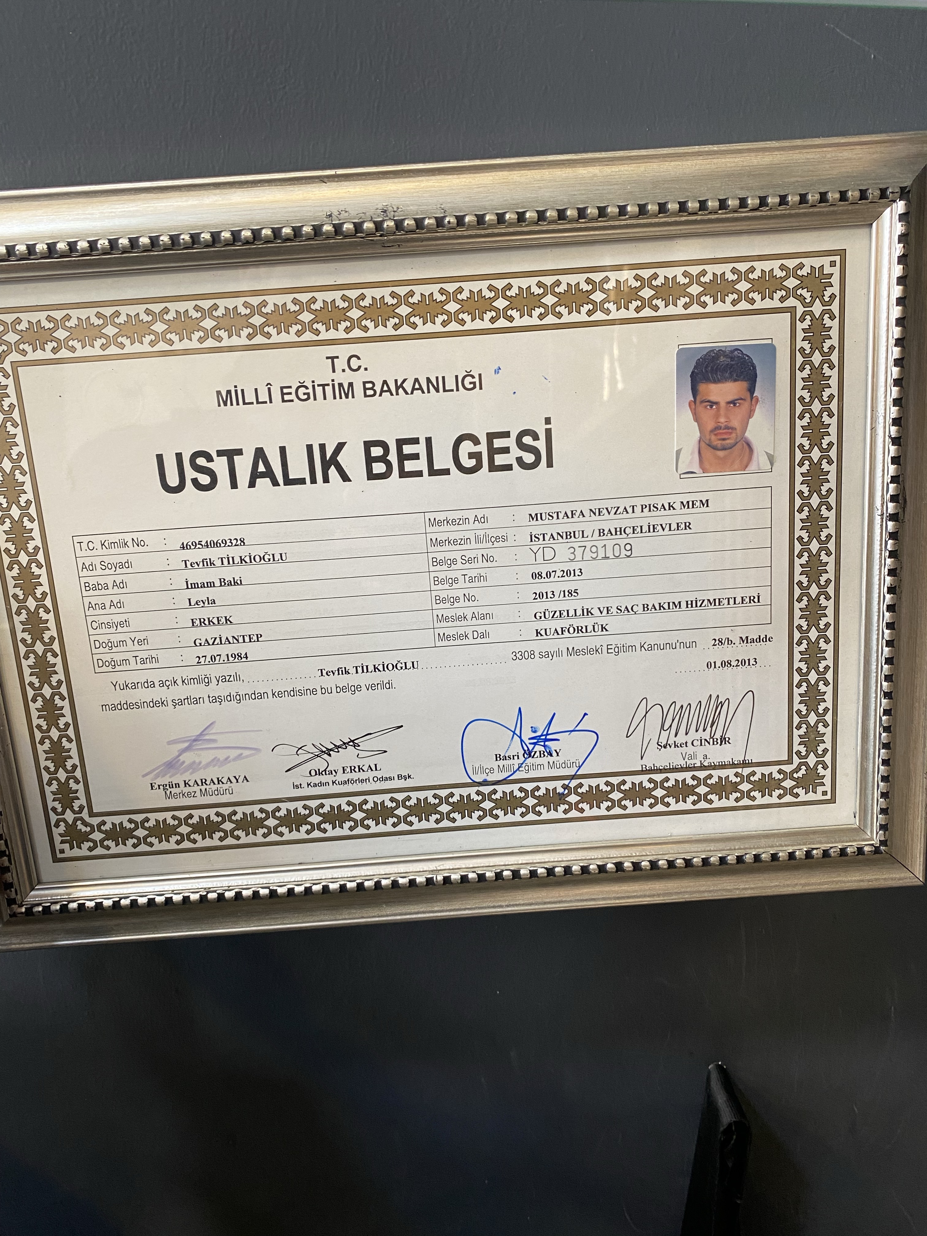 Tevfik sertifikası