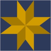 Eight pointed star quilt design