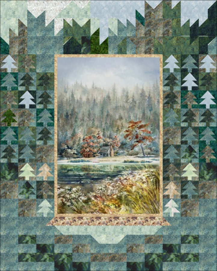 Cabin in the woods 4 quilt design