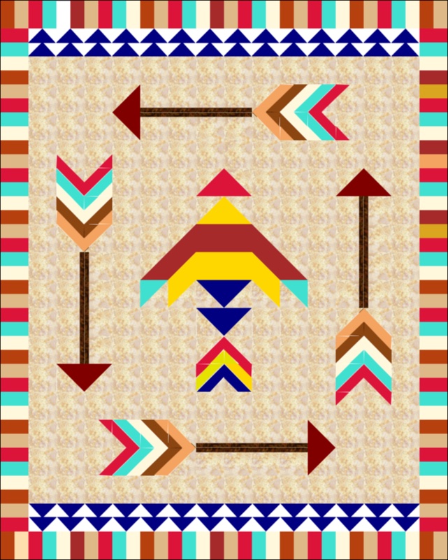Thunderbird And Arrows quilt by Barbara Locke