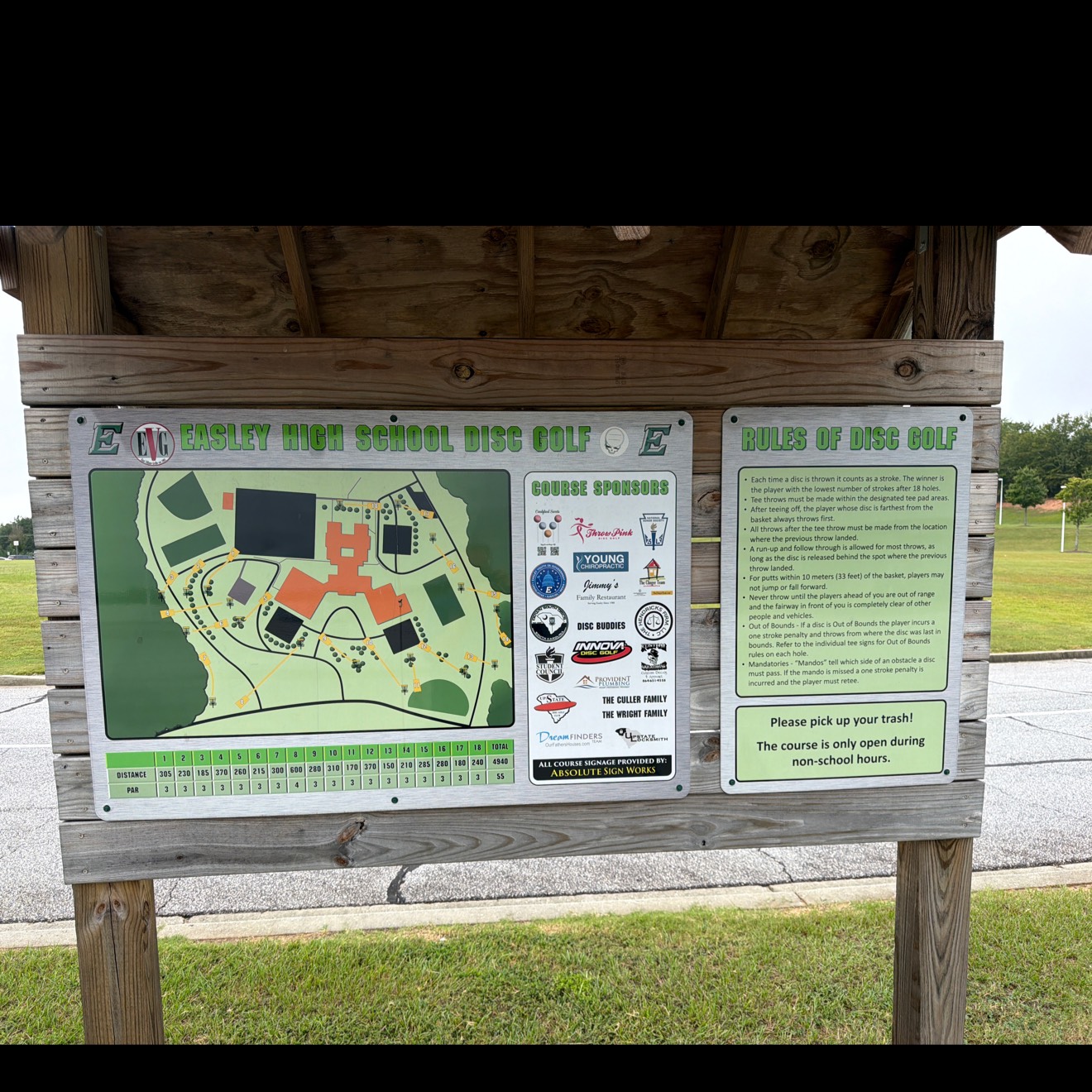 Easley High School disc golf course in Easley, South Carolina