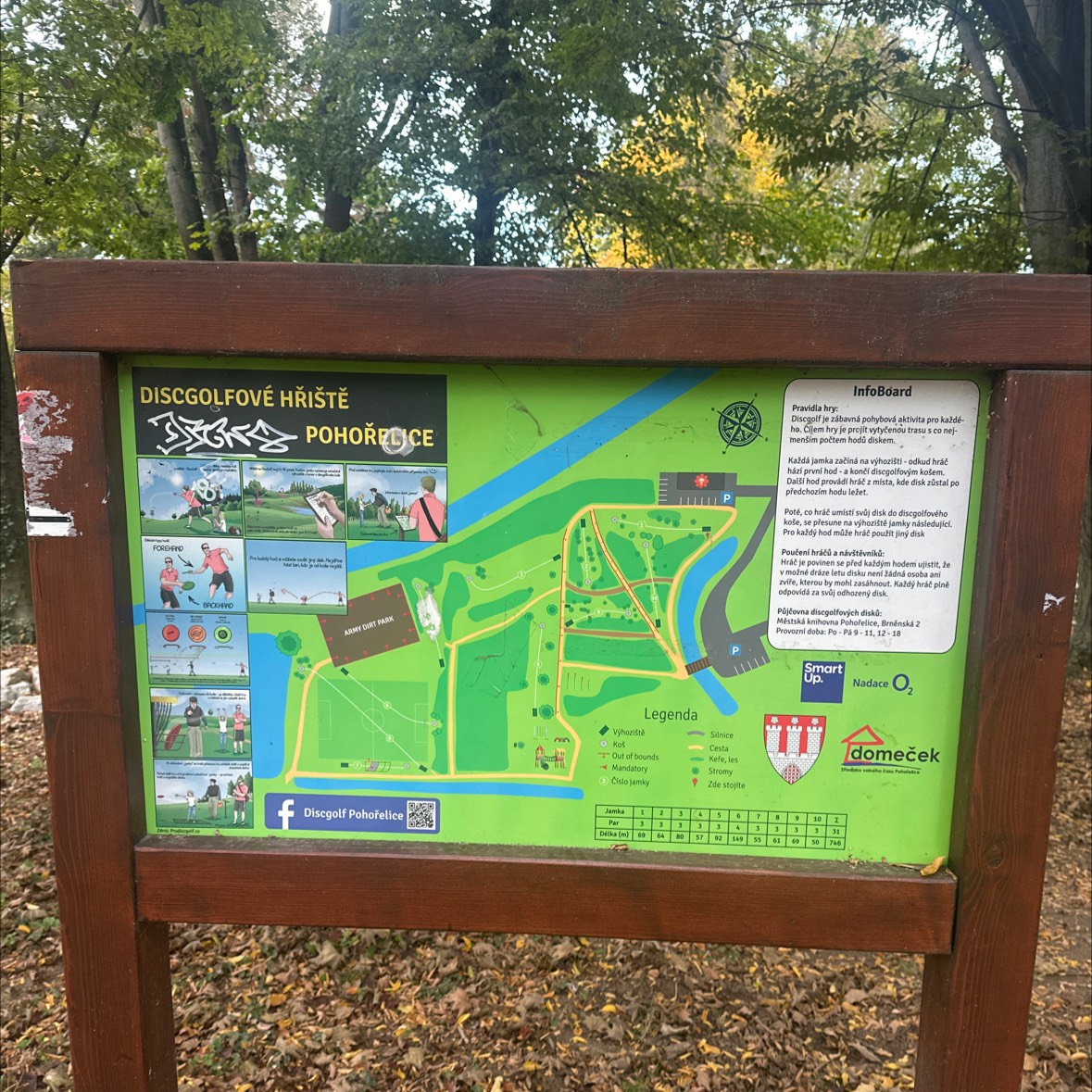 Discgolfové hřiště Pohořelice disc golf course in Pohořelice, Jihomoravský kraj