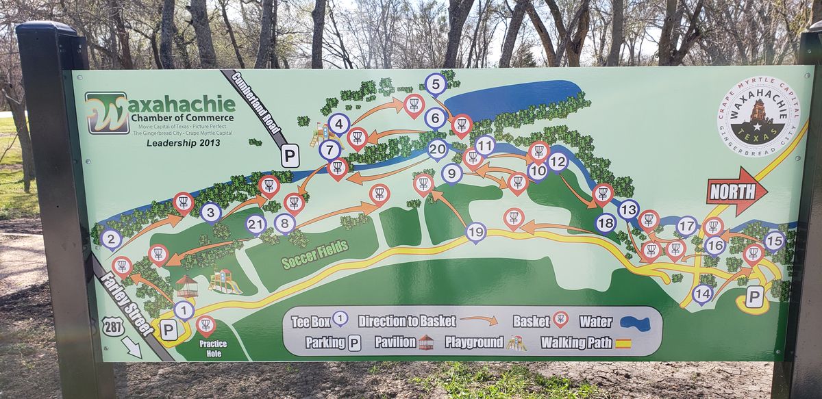 Brown-Singleton Park disc golf course in Waxahachie, Texas