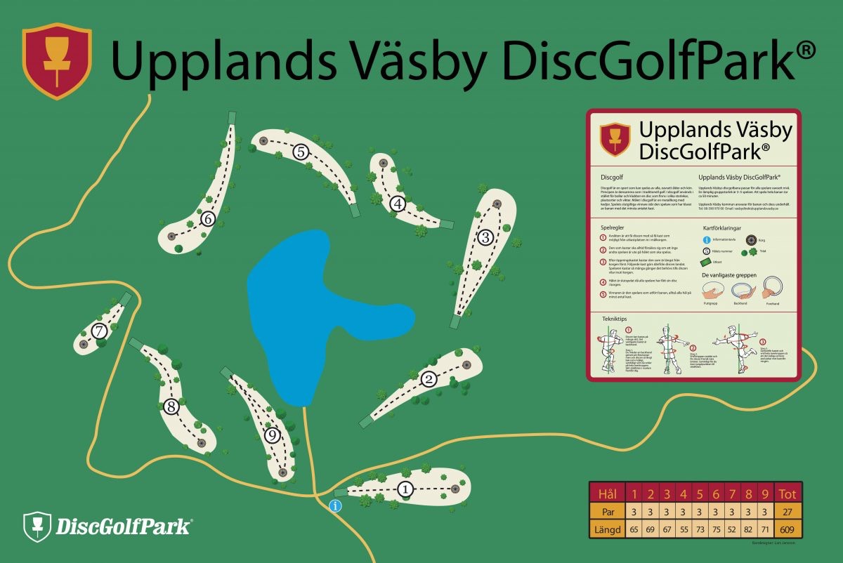 Upplands Väsby DiscGolfPark disc golf course in Upplands Väsby, Stockholms län
