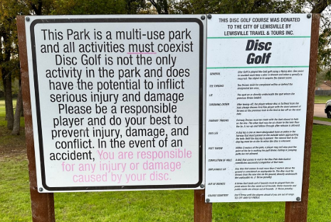 Lenard L. Woods disc golf course in Lewisville, Texas